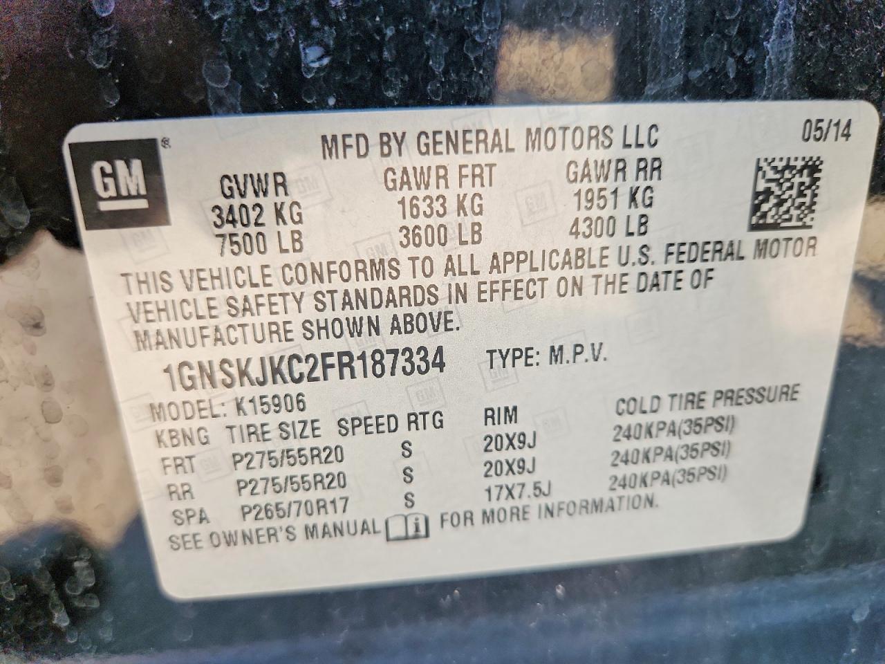 2015 Chevrolet Suburban K1500 Lt Черный vin: 1GNSKJKC2FR187334