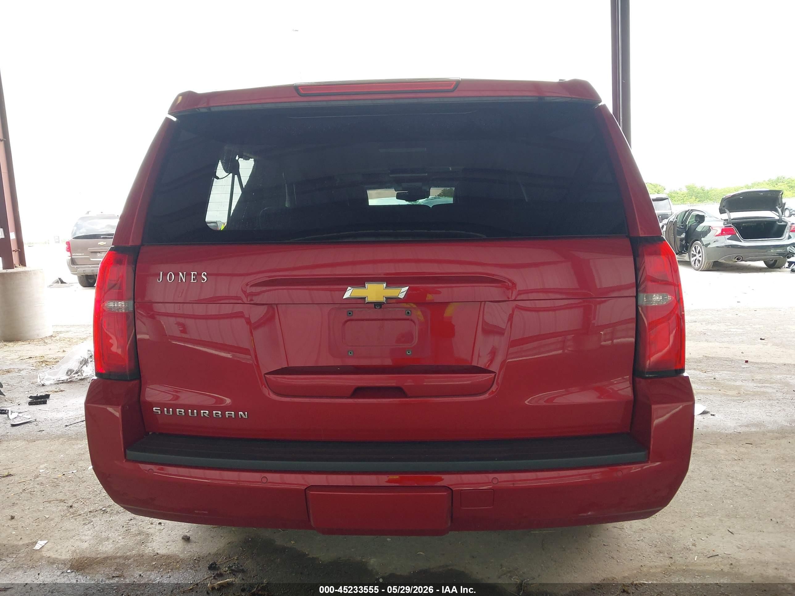 2015 Chevrolet Suburban 1500 Lt Red vin: 1GNSKJKC2FR600708