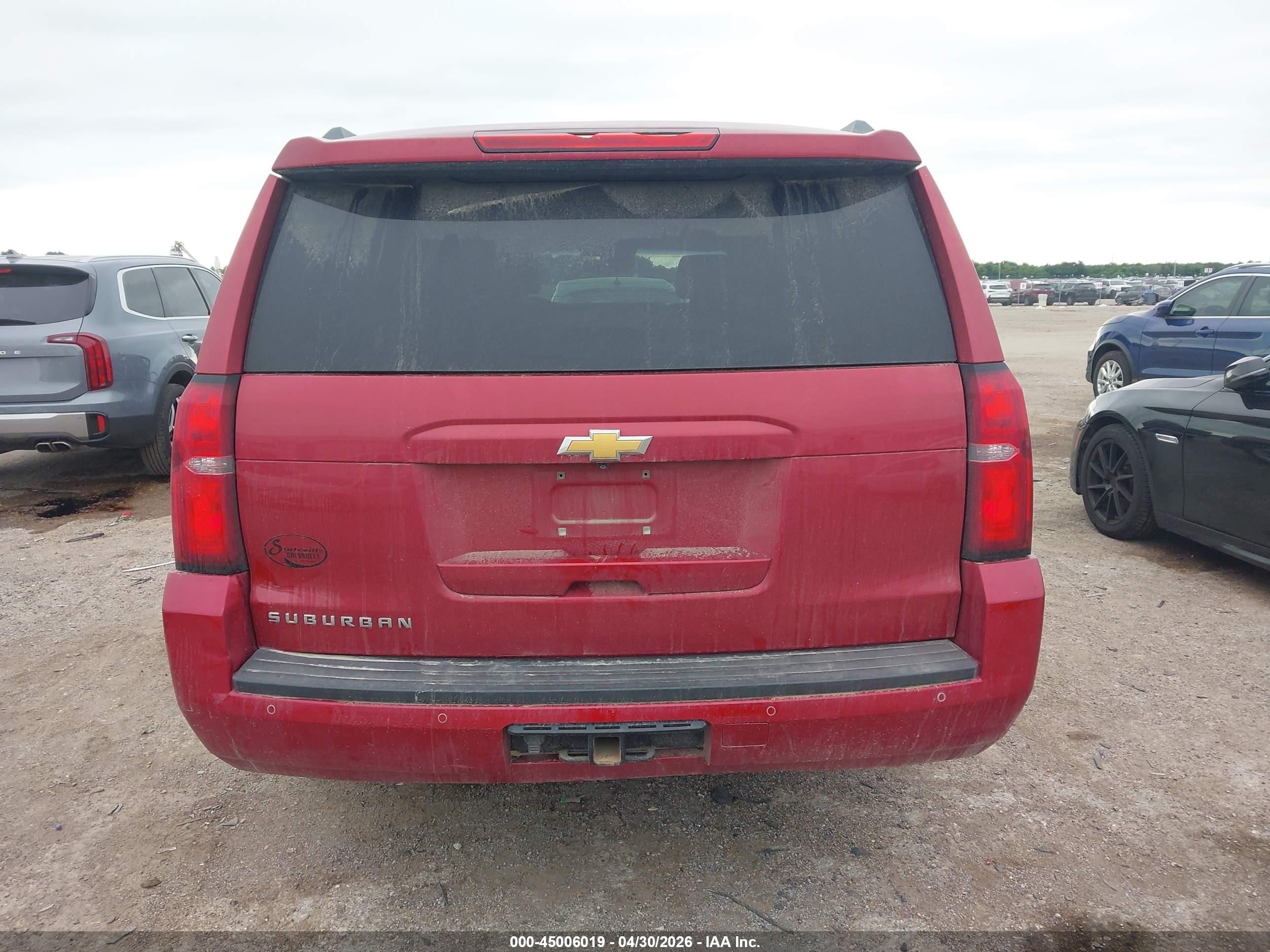 2015 Chevrolet Suburban 1500 Lt Red vin: 1GNSKJKC3FR700770