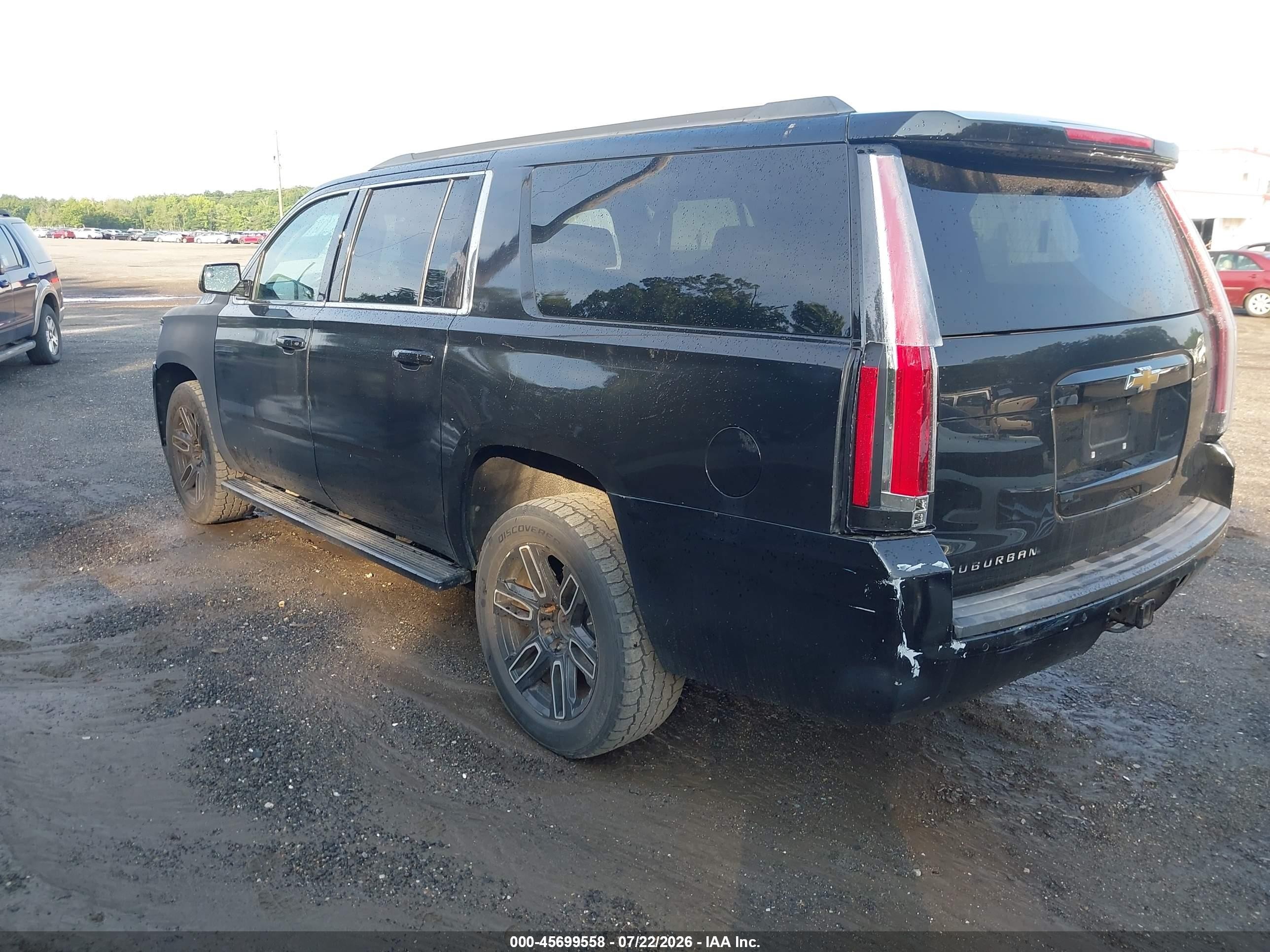 2015 Chevrolet Suburban 1500 Lt Black vin: 1GNSKJKC6FR150884