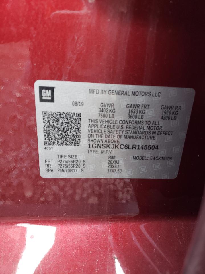 2020 Chevrolet Suburban K1500 Premier Maroon vin: 1GNSKJKC6LR145504