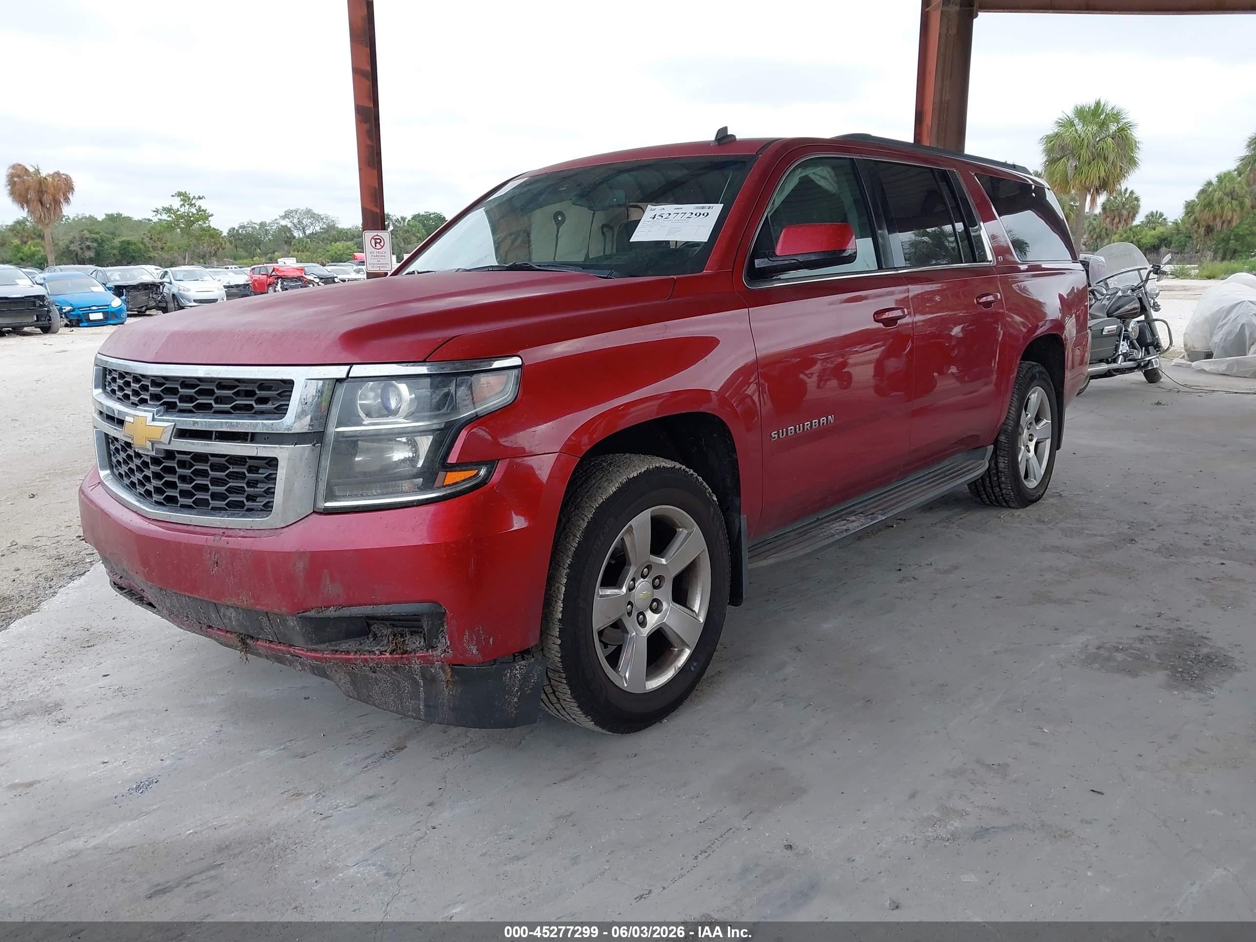 2015 Chevrolet Suburban 1500 Lt Red vin: 1GNSKJKC8FR299152