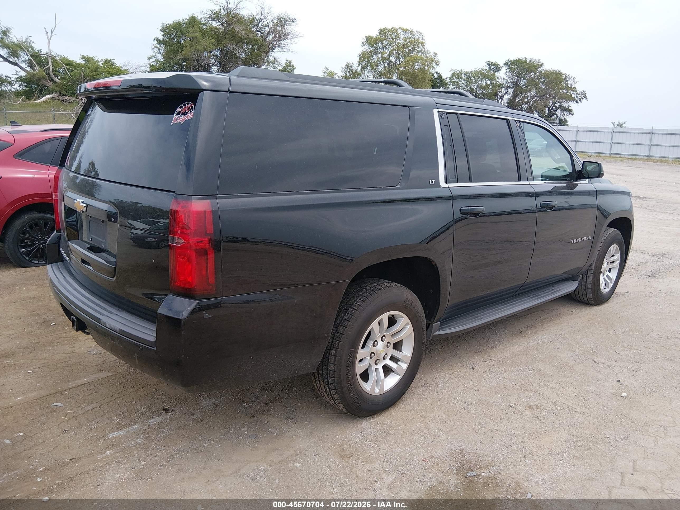 2015 Chevrolet Suburban Lt Black vin: 1GNSKJKCXFR606028