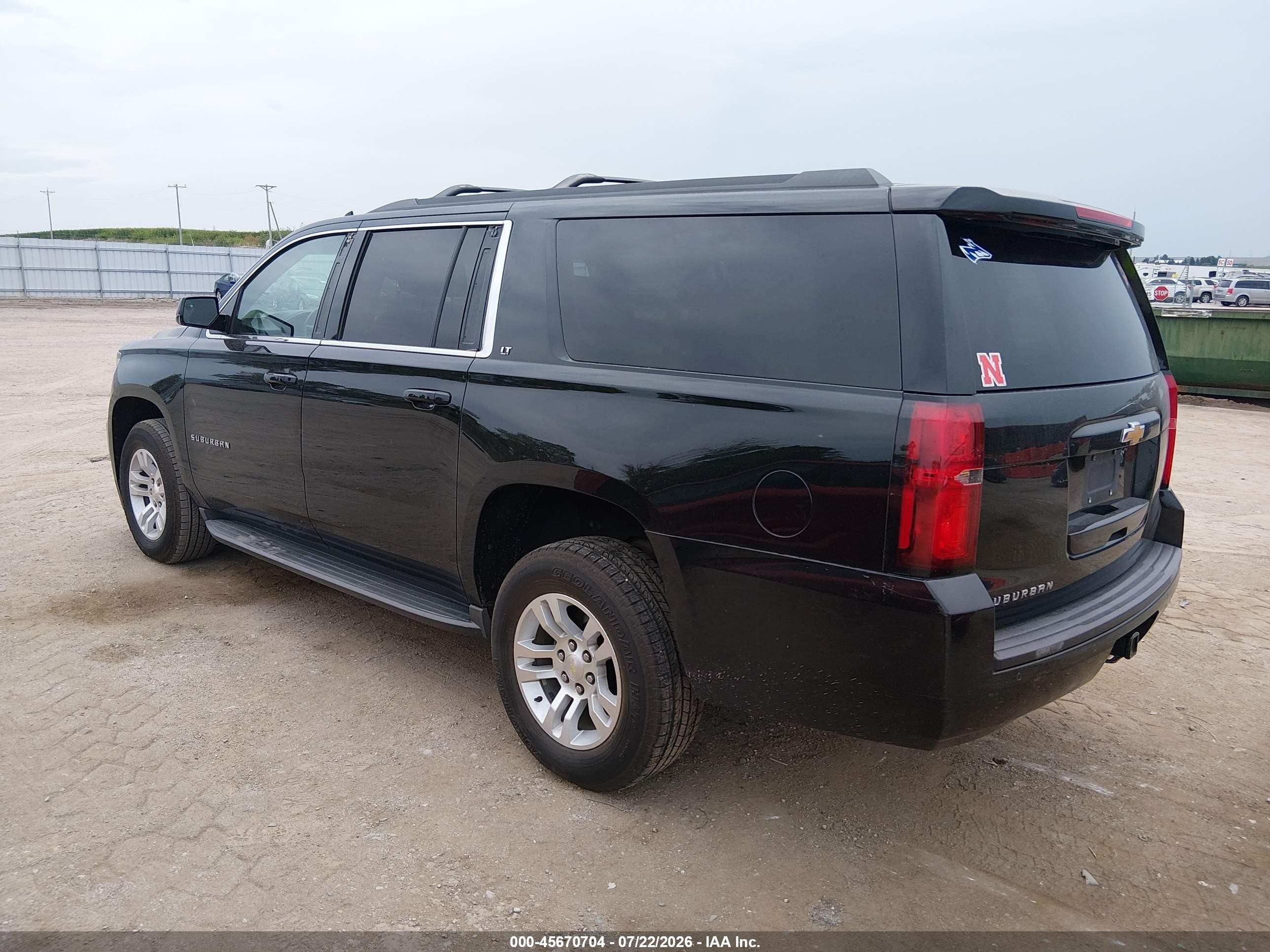 2015 Chevrolet Suburban Lt Black vin: 1GNSKJKCXFR606028