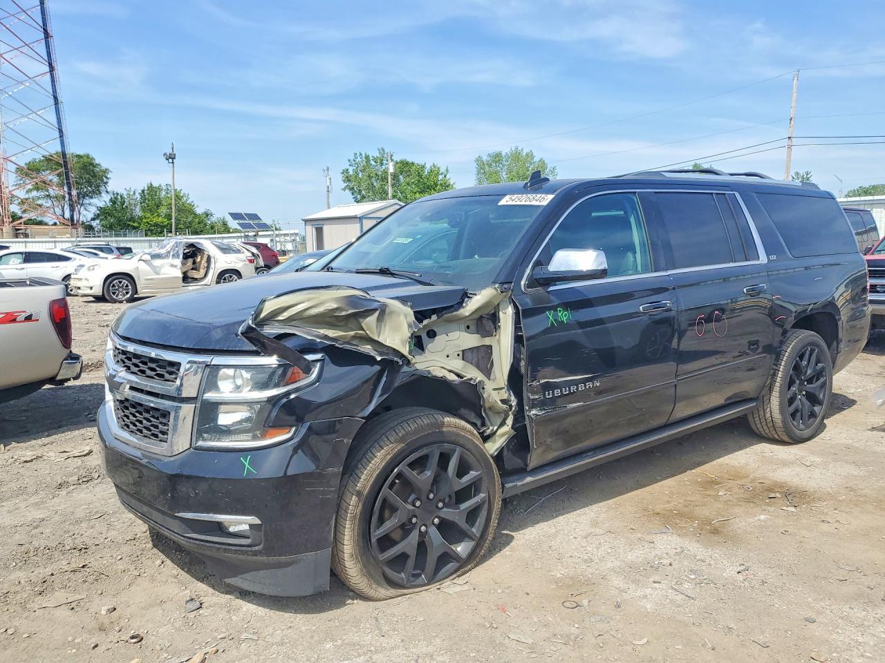 2016 Chevrolet Suburban K1500 Ltz Black vin: 1GNSKJKCXGR211123