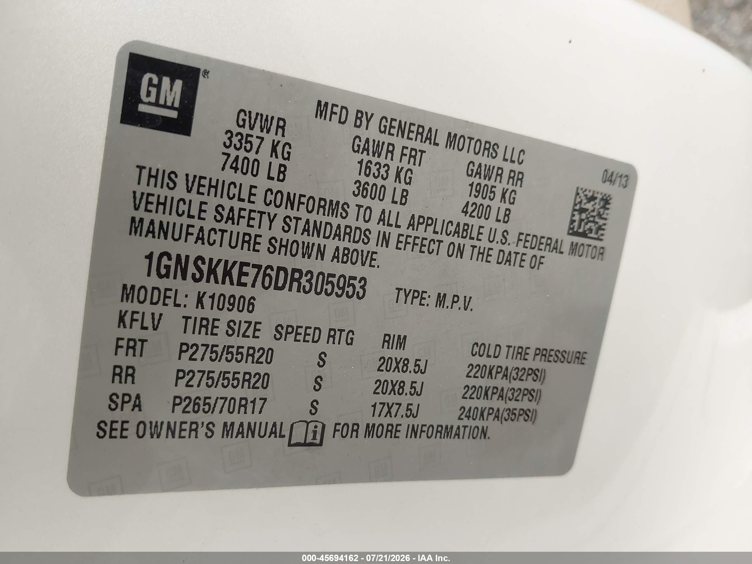 2013 Chevrolet Suburban Ltz Cream vin: 1GNSKKE76DR305953
