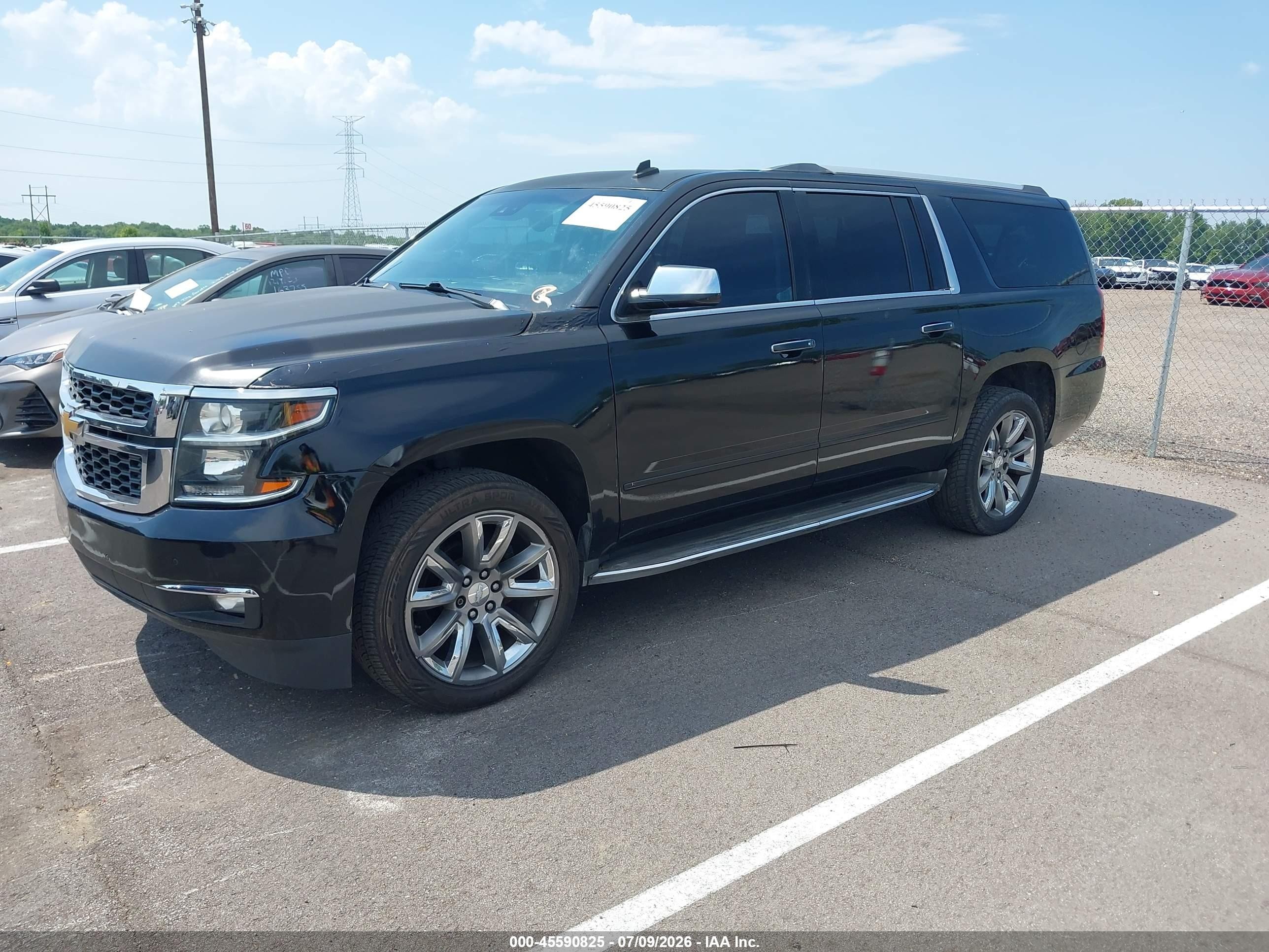 2015 Chevrolet Suburban 1500 Ltz Black vin: 1GNSKKKC0FR246337