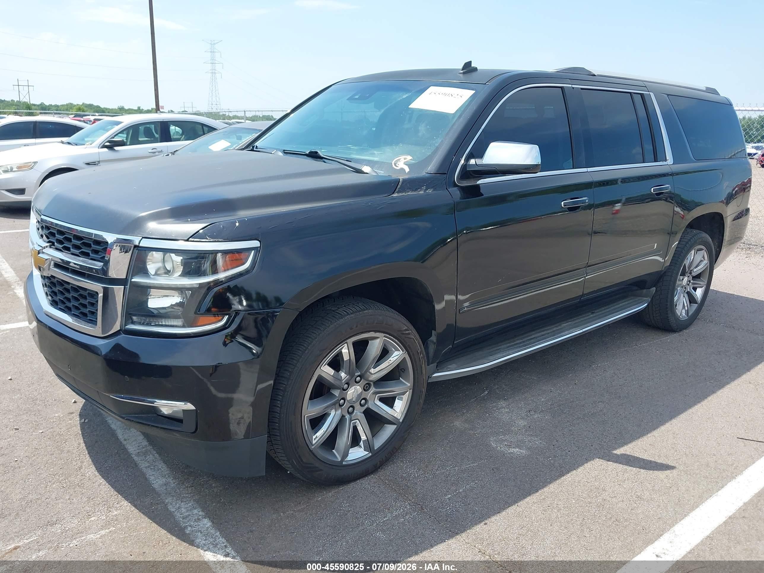 2015 Chevrolet Suburban 1500 Ltz Black vin: 1GNSKKKC0FR246337