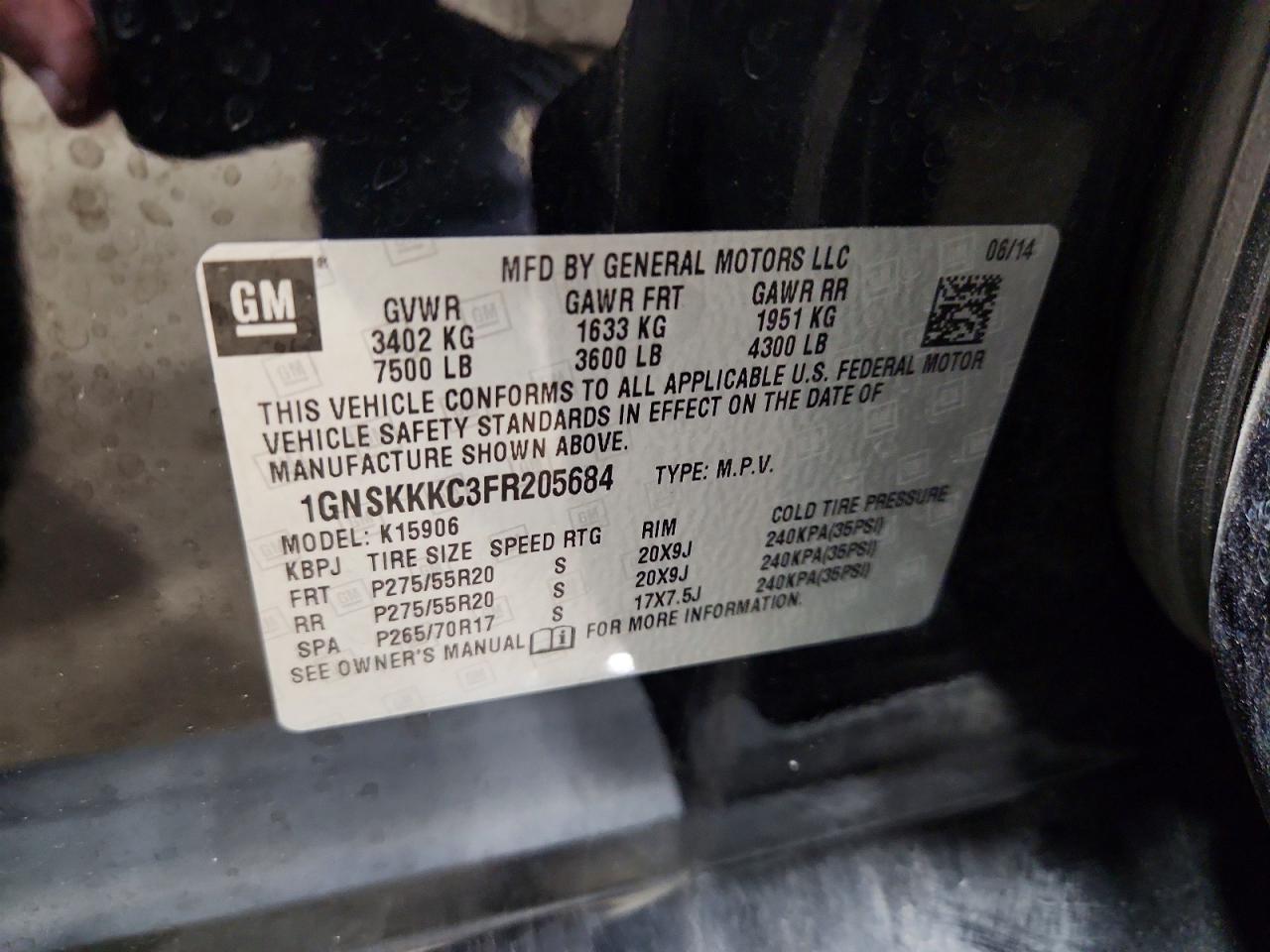 2015 Chevrolet Suburban K1500 Ltz Black vin: 1GNSKKKC3FR205684