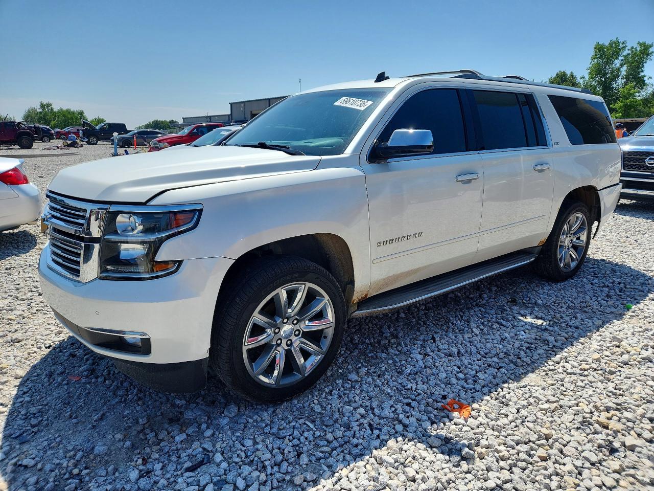 2015 Chevrolet Suburban K1500 Ltz White vin: 1GNSKKKC3FR239463