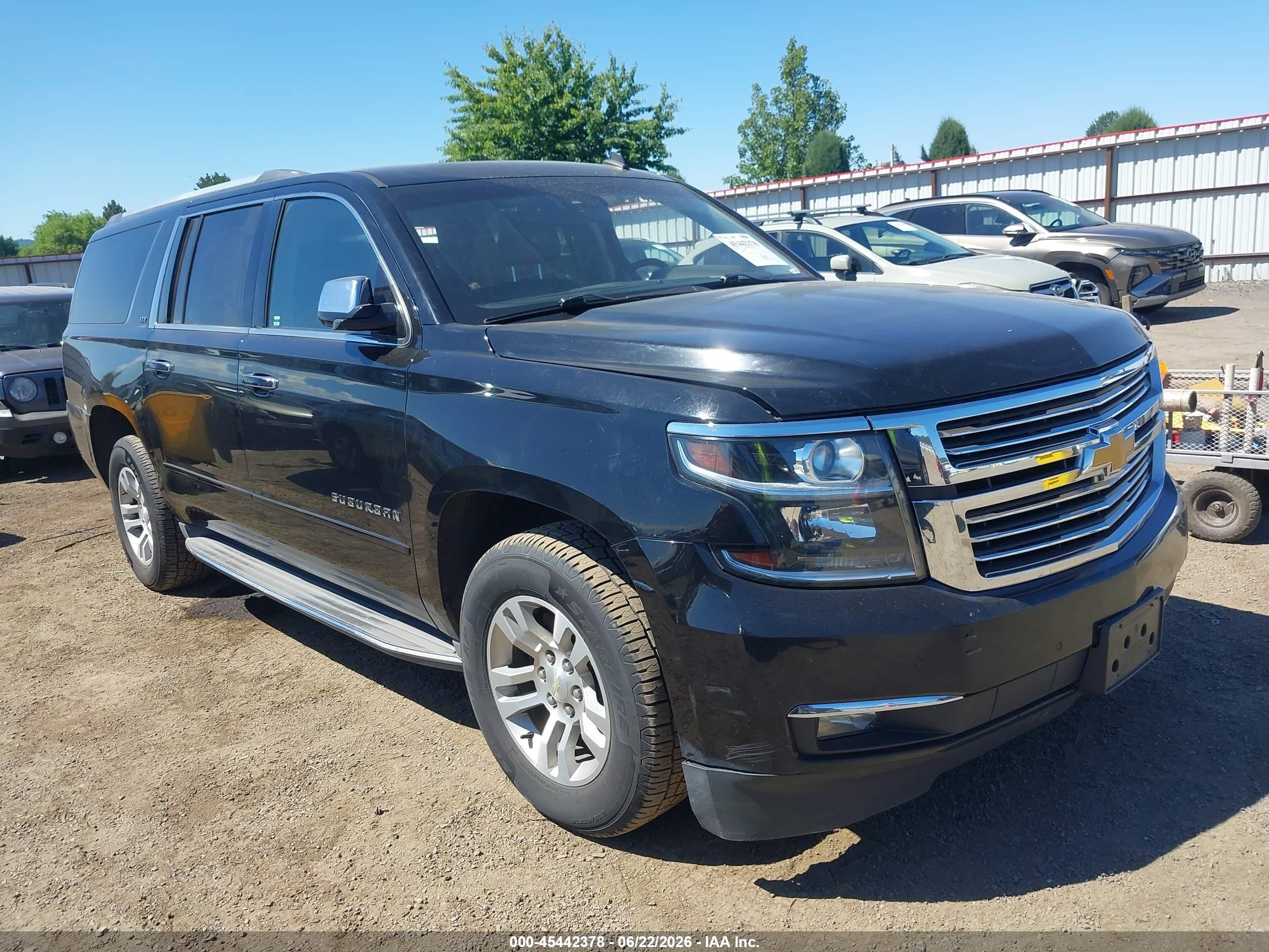 2015 Chevrolet Suburban Ltz Black vin: 1GNSKKKC5FR292603