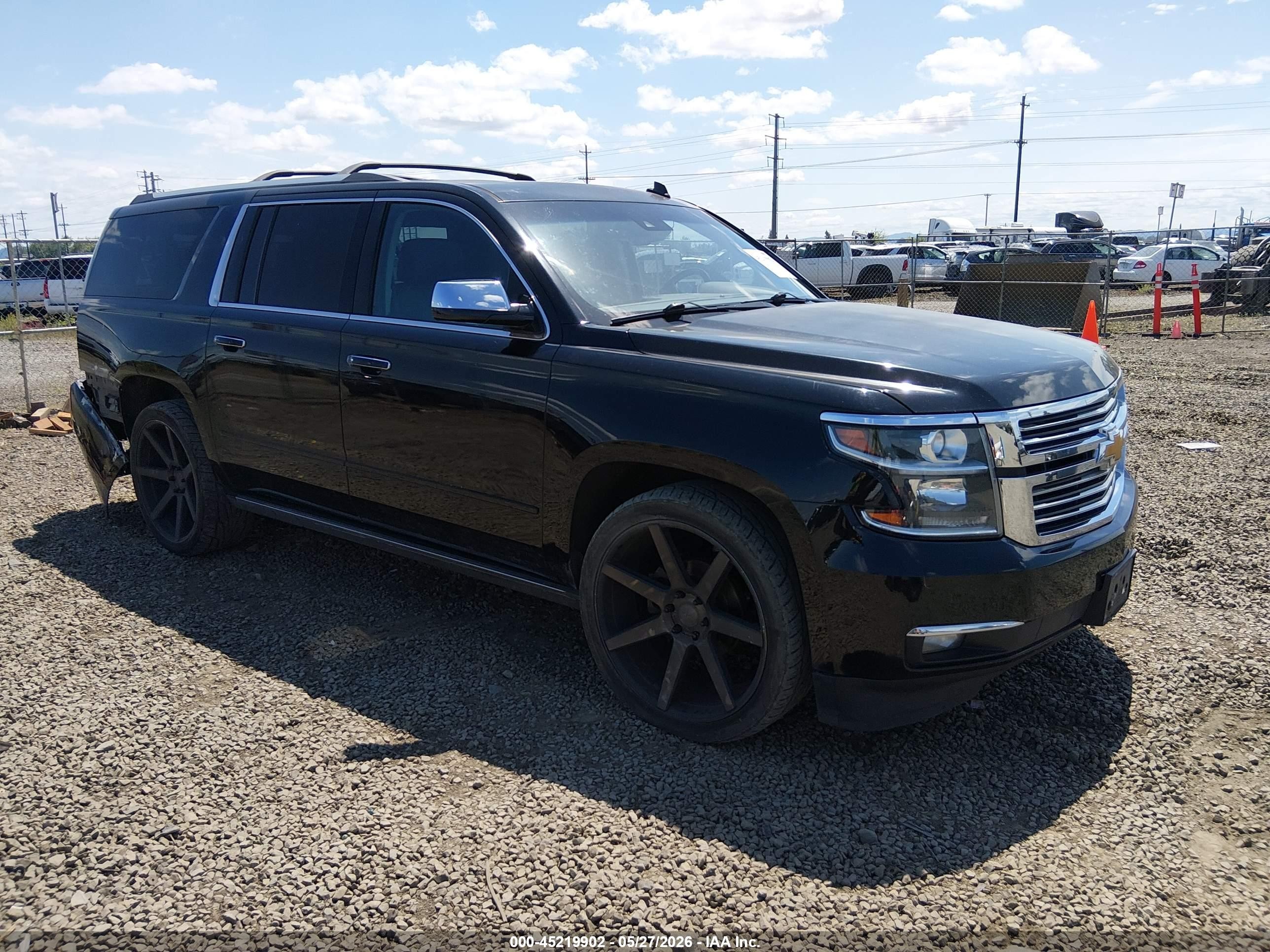 2015 Chevrolet Suburban 1500 Ltz Black vin: 1GNSKKKC6FR232202