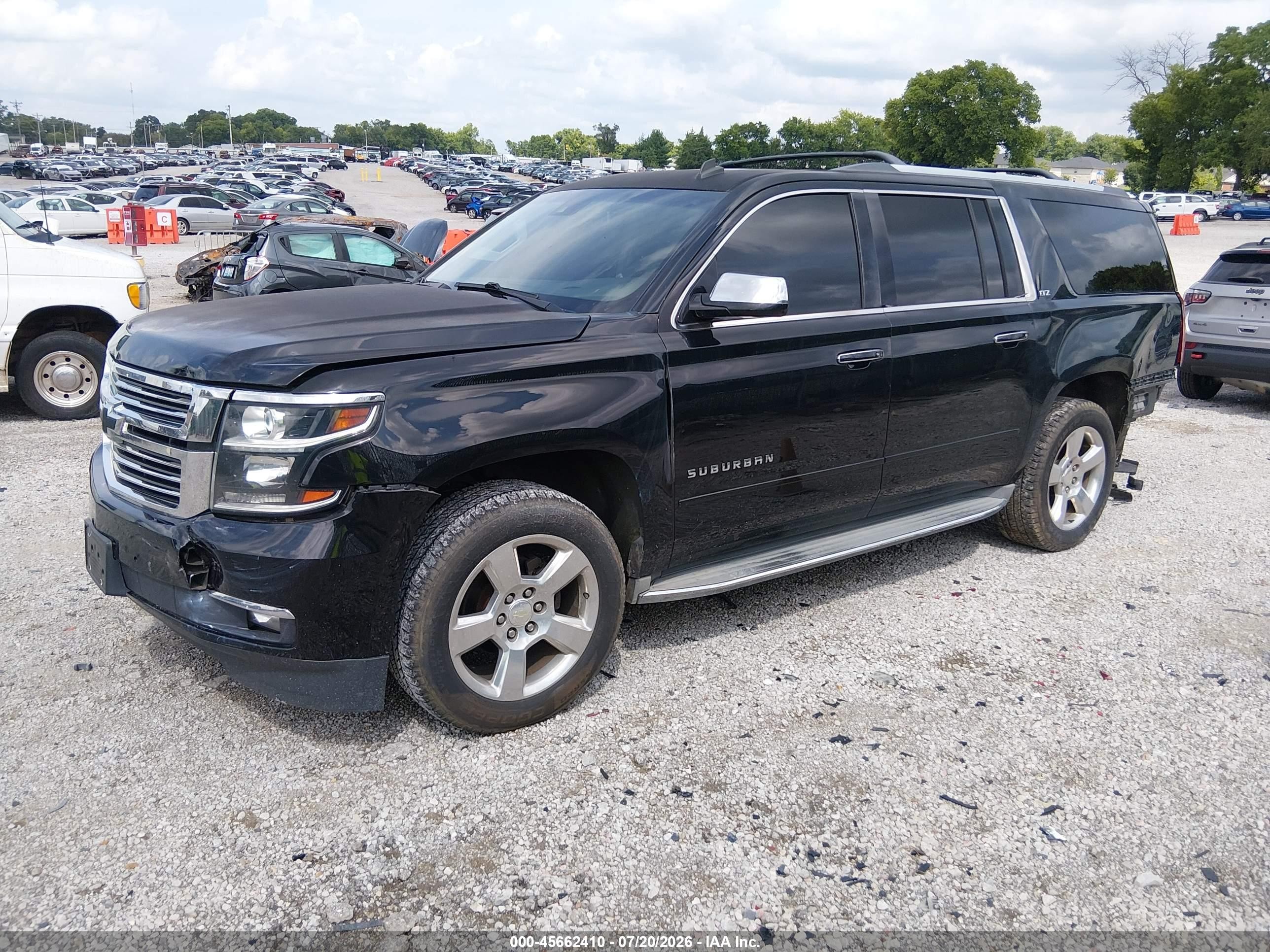 2015 Chevrolet Suburban Ltz Black vin: 1GNSKKKC9FR208265