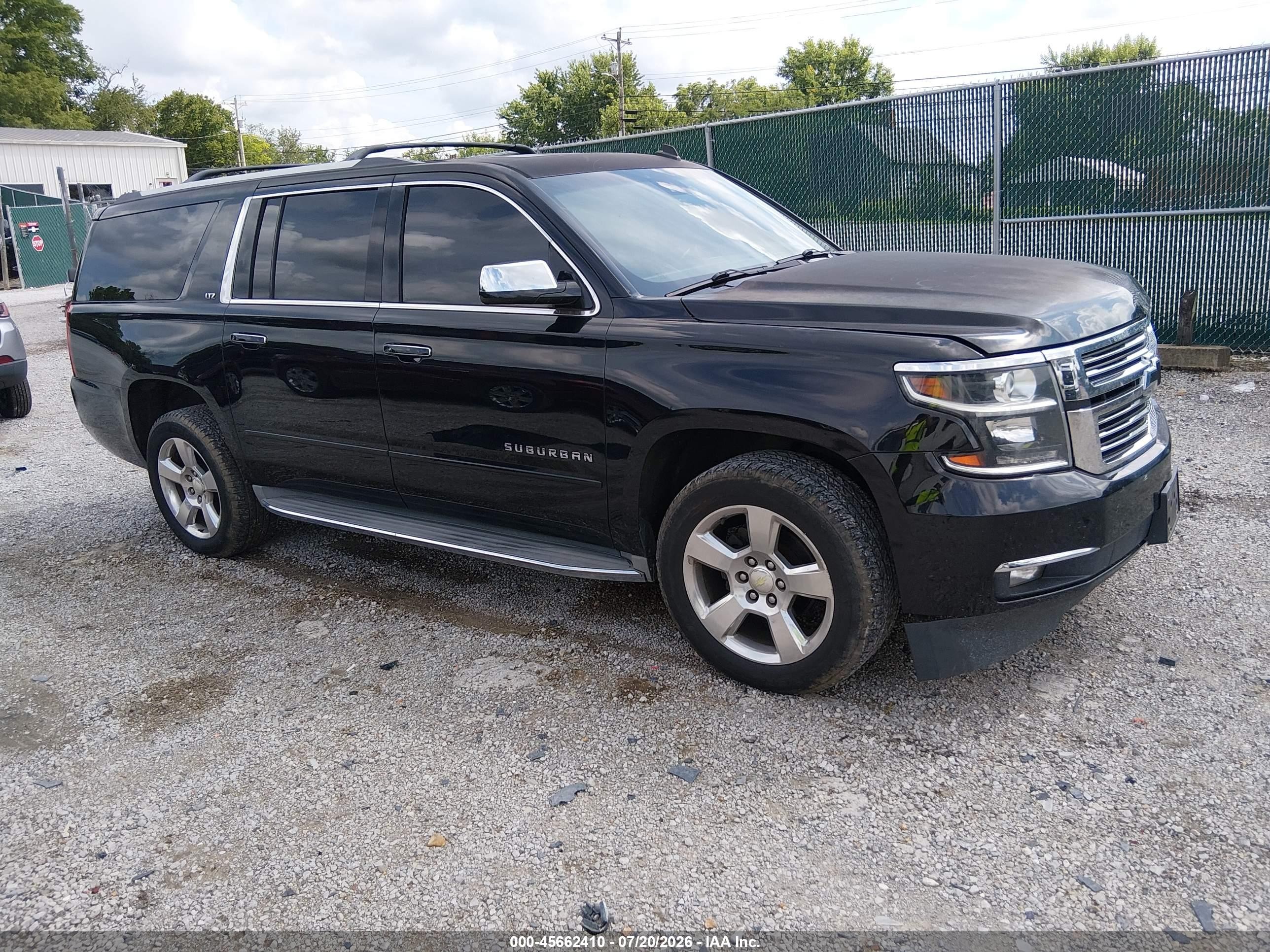 2015 Chevrolet Suburban Ltz Black vin: 1GNSKKKC9FR208265