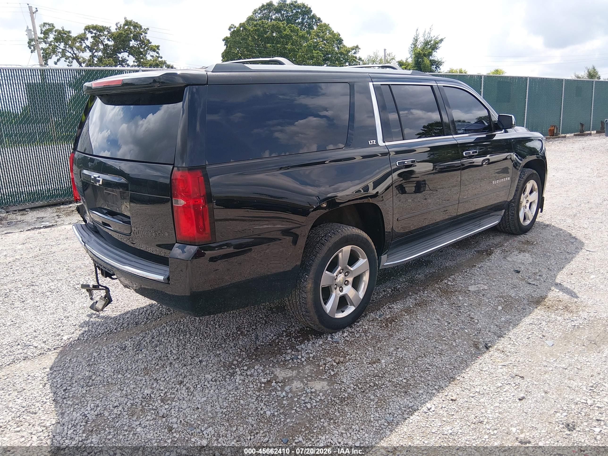 2015 Chevrolet Suburban Ltz Black vin: 1GNSKKKC9FR208265