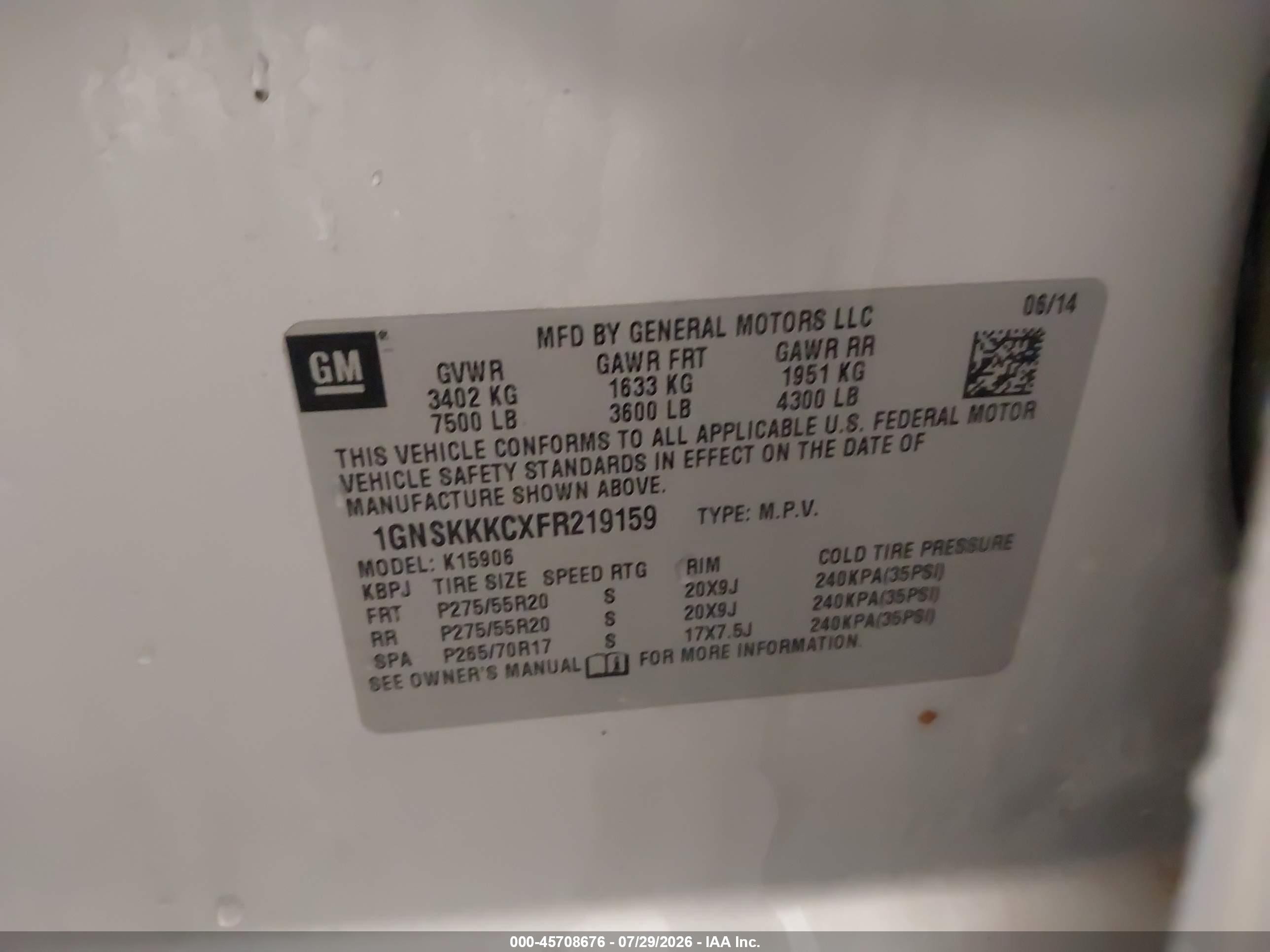 2015 Chevrolet Suburban Ltz Silver vin: 1GNSKKKCXFR219159
