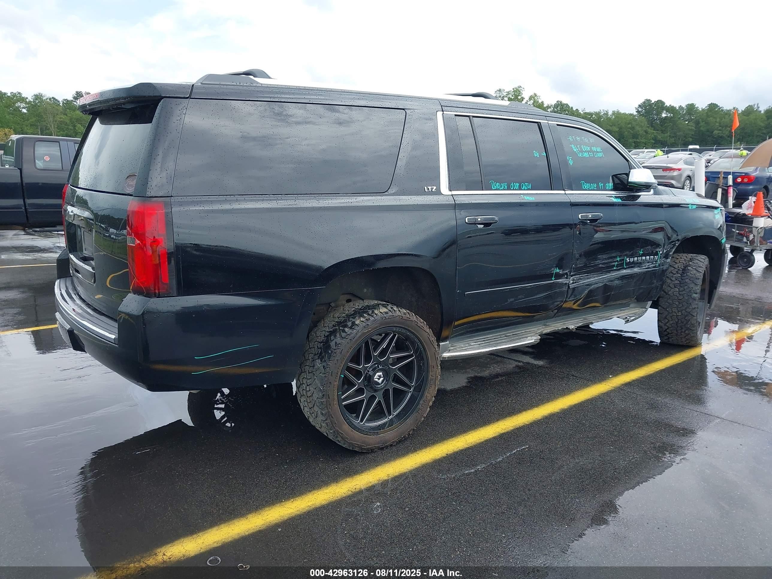 2015 Chevrolet Suburban 1500 Ltz Black vin: 1GNSKKKCXFR531966