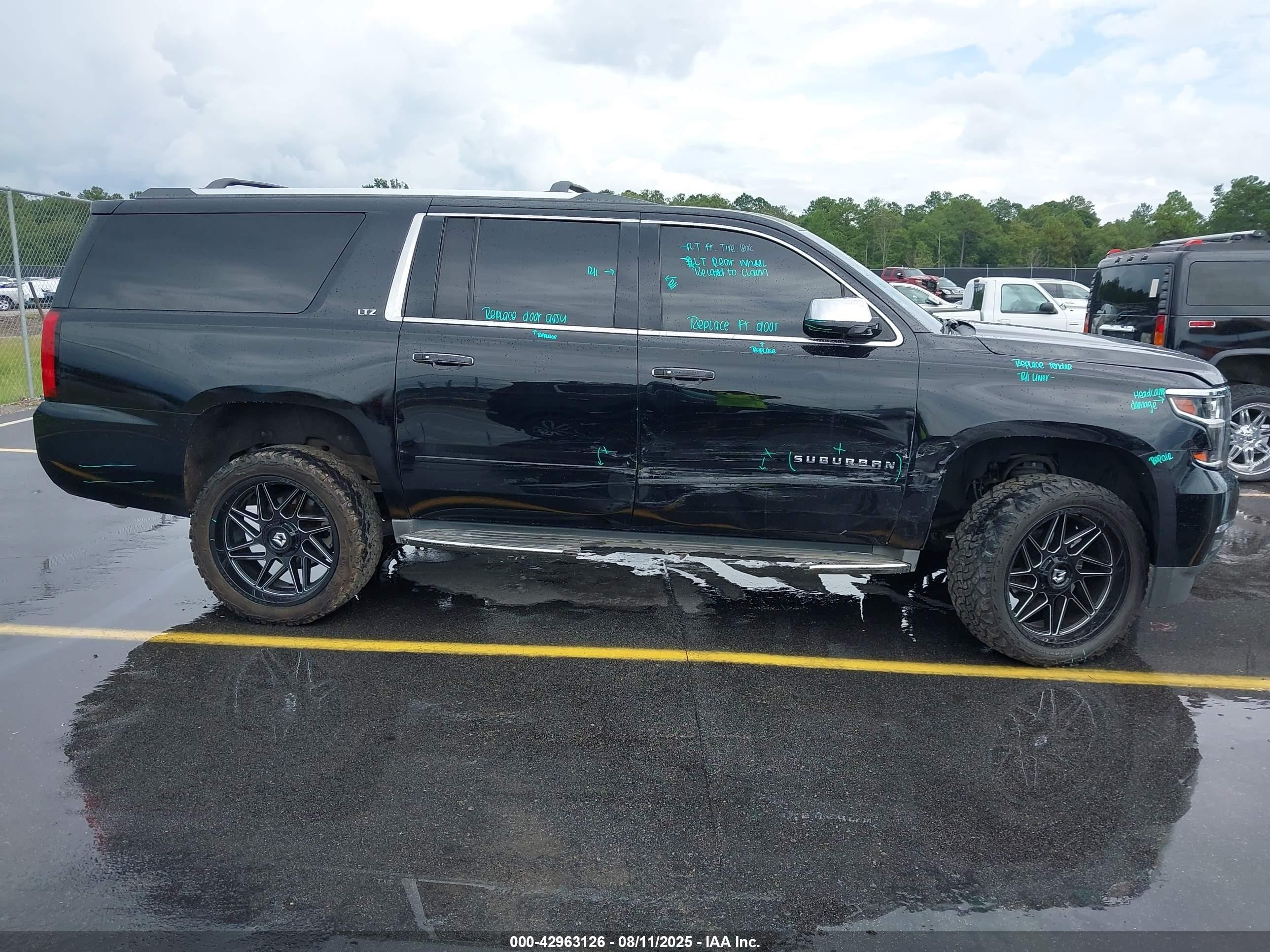 2015 Chevrolet Suburban 1500 Ltz Black vin: 1GNSKKKCXFR531966