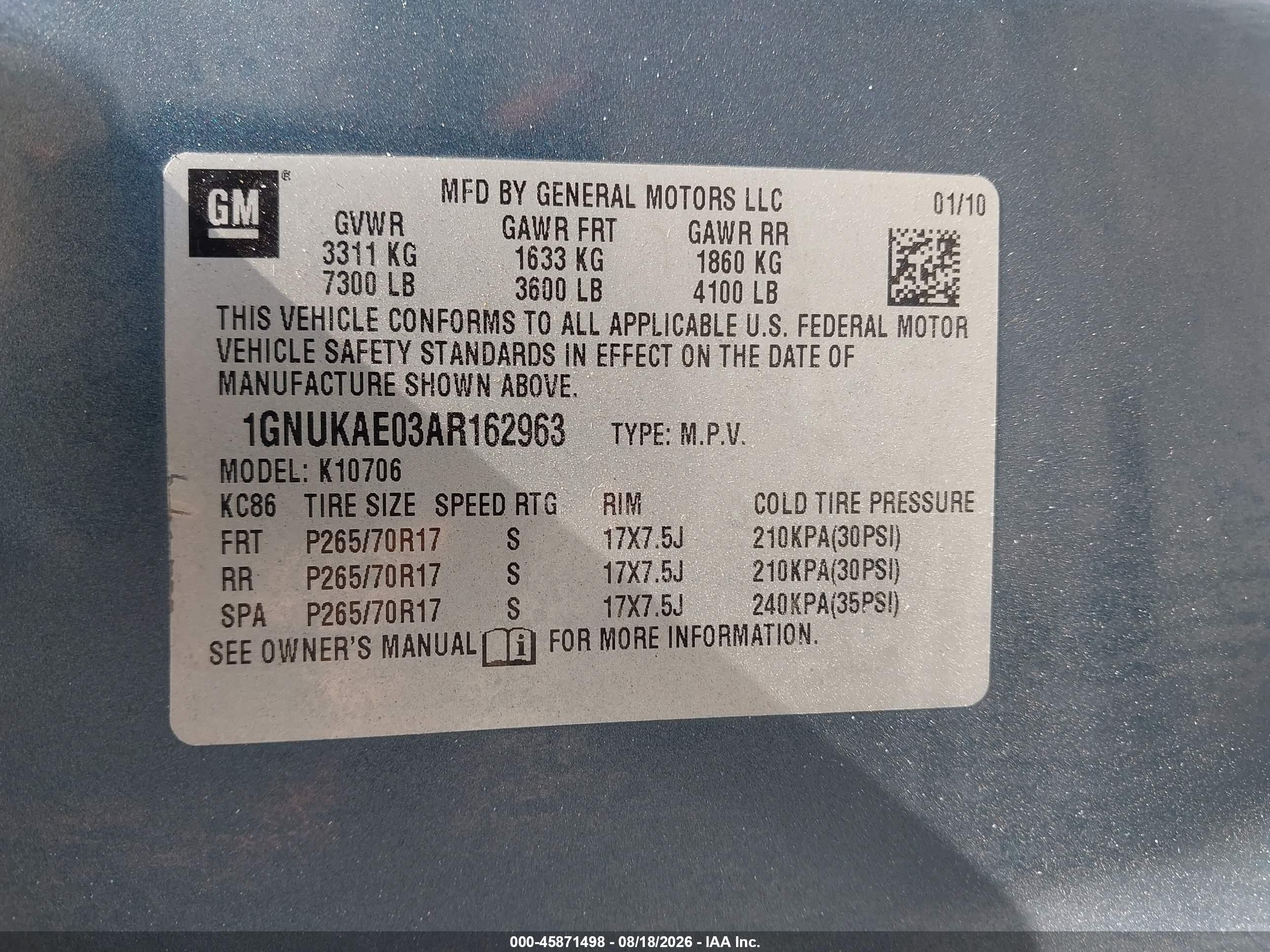 2010 Chevrolet Tahoe Commercial Fleet Gray vin: 1GNUKAE03AR162963