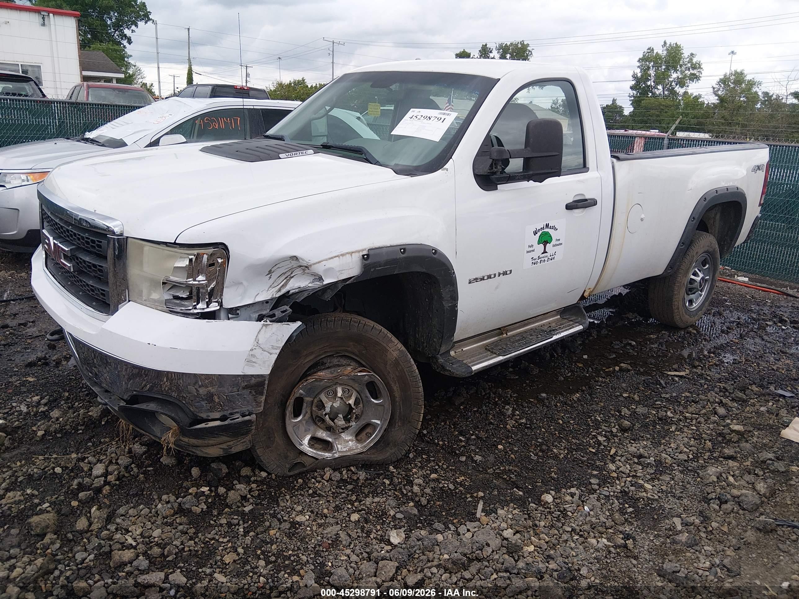 2011 Gmc Sierra 2500hd Work Truck White vin: 1GT02ZCG4BF118639