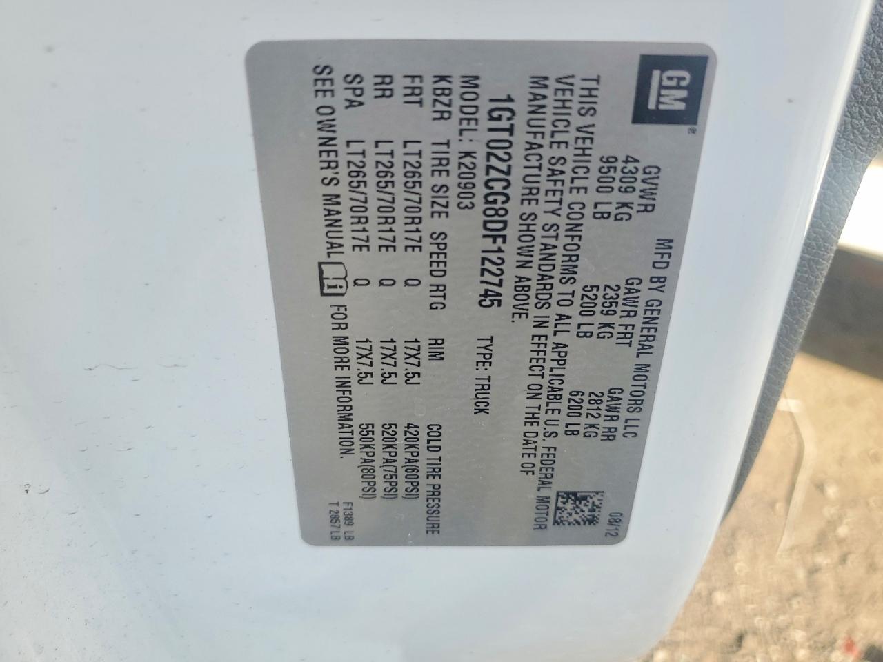 2013 Gmc Sierra K2500 Heavy Duty White vin: 1GT02ZCG8DF122745