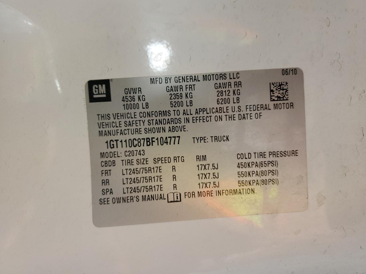 2011 Gmc Sierra C2500 Sle Белый vin: 1GT110C87BF104777
