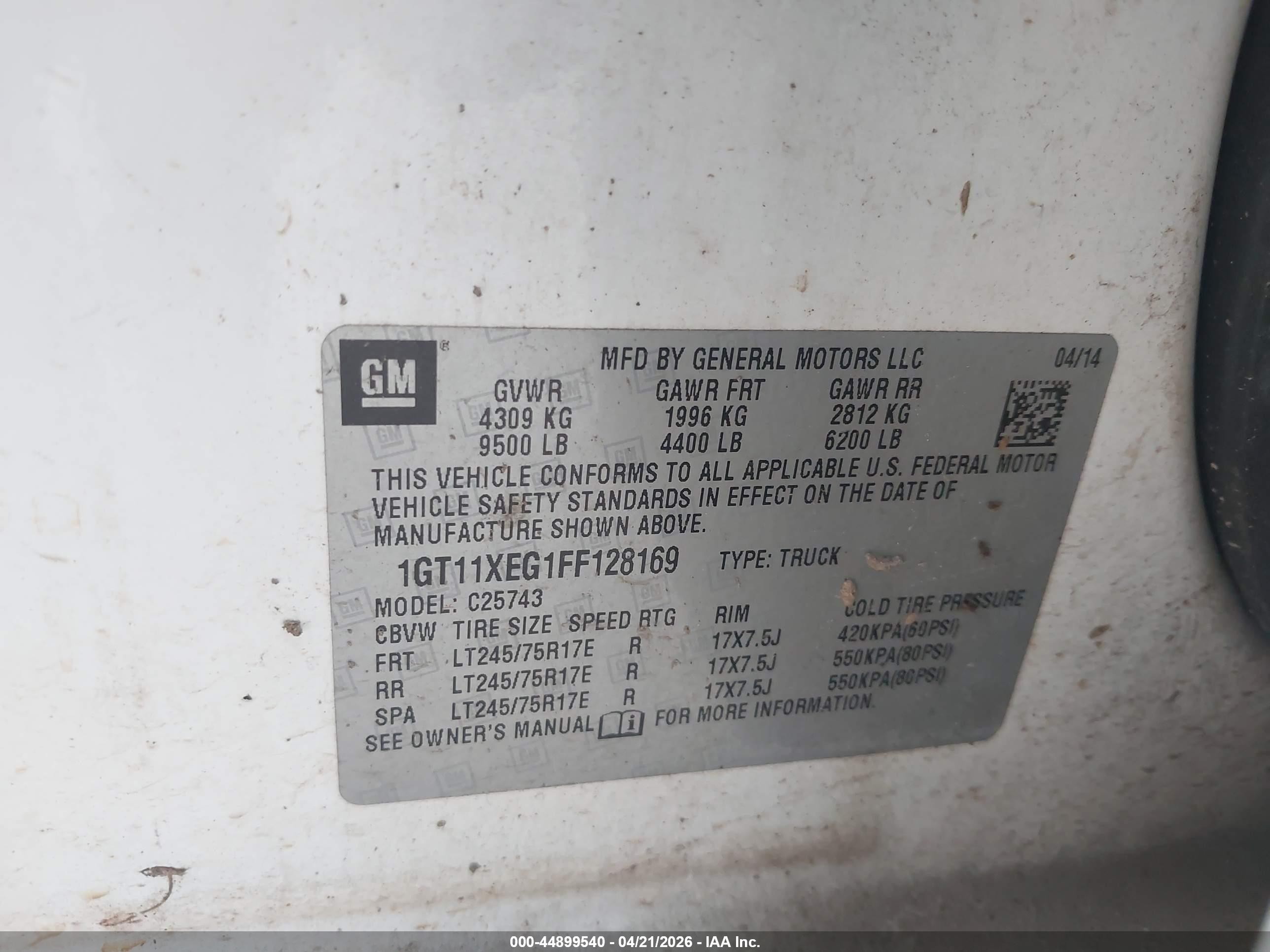 2015 Gmc Sierra 2500hd   Белый vin: 1GT11XEG1FF128169