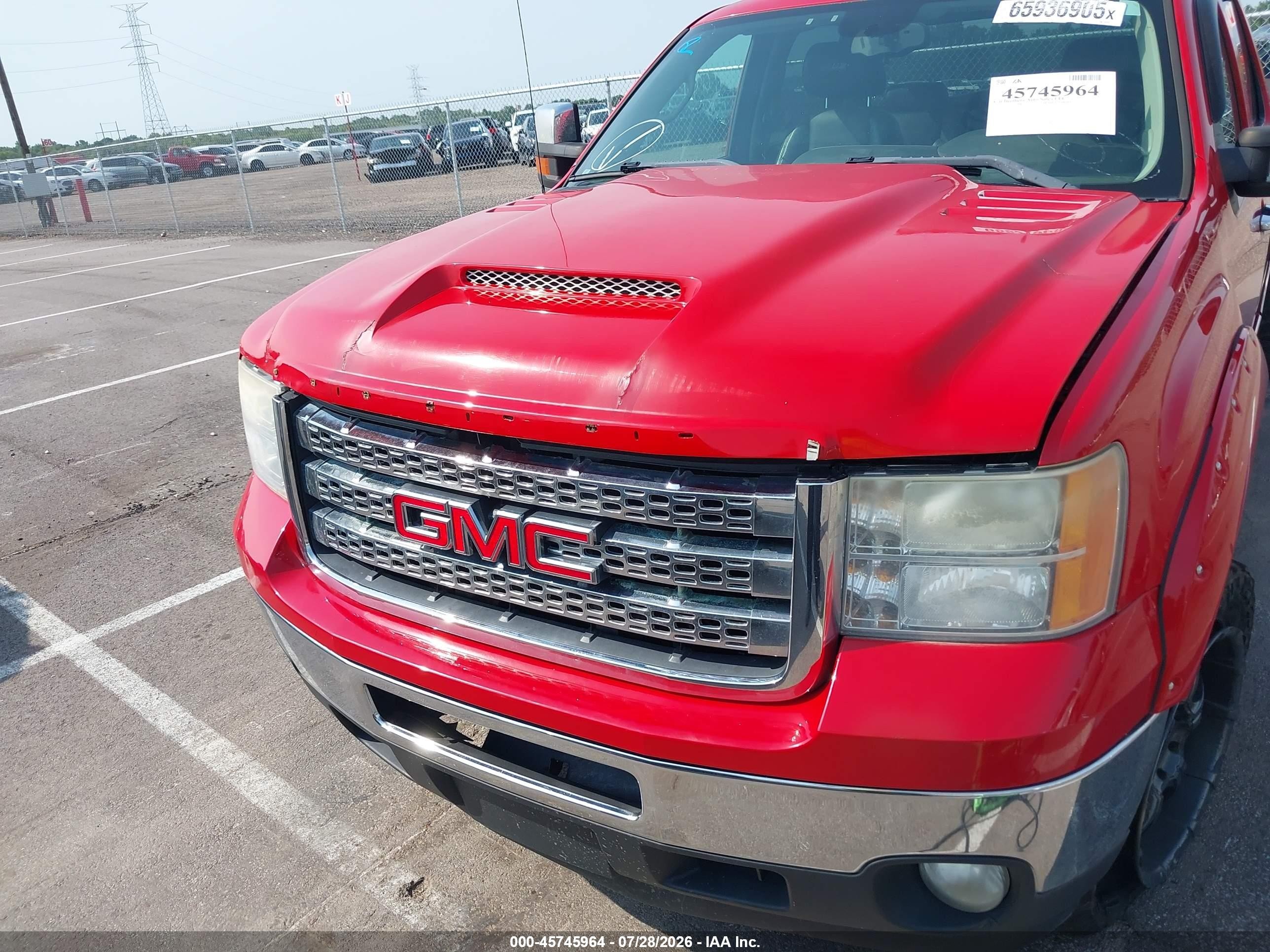 2011 Gmc Sierra 2500hd Sle Red vin: 1GT120C82BF191792