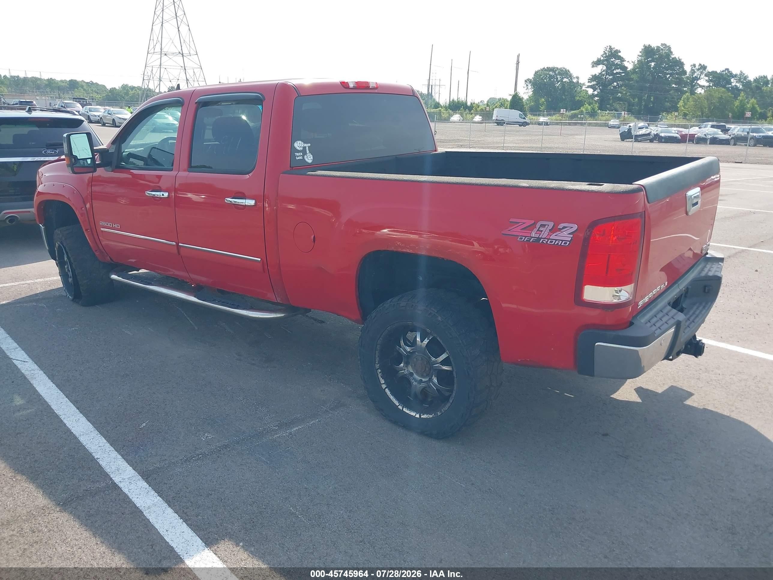 2011 Gmc Sierra 2500hd Sle Red vin: 1GT120C82BF191792