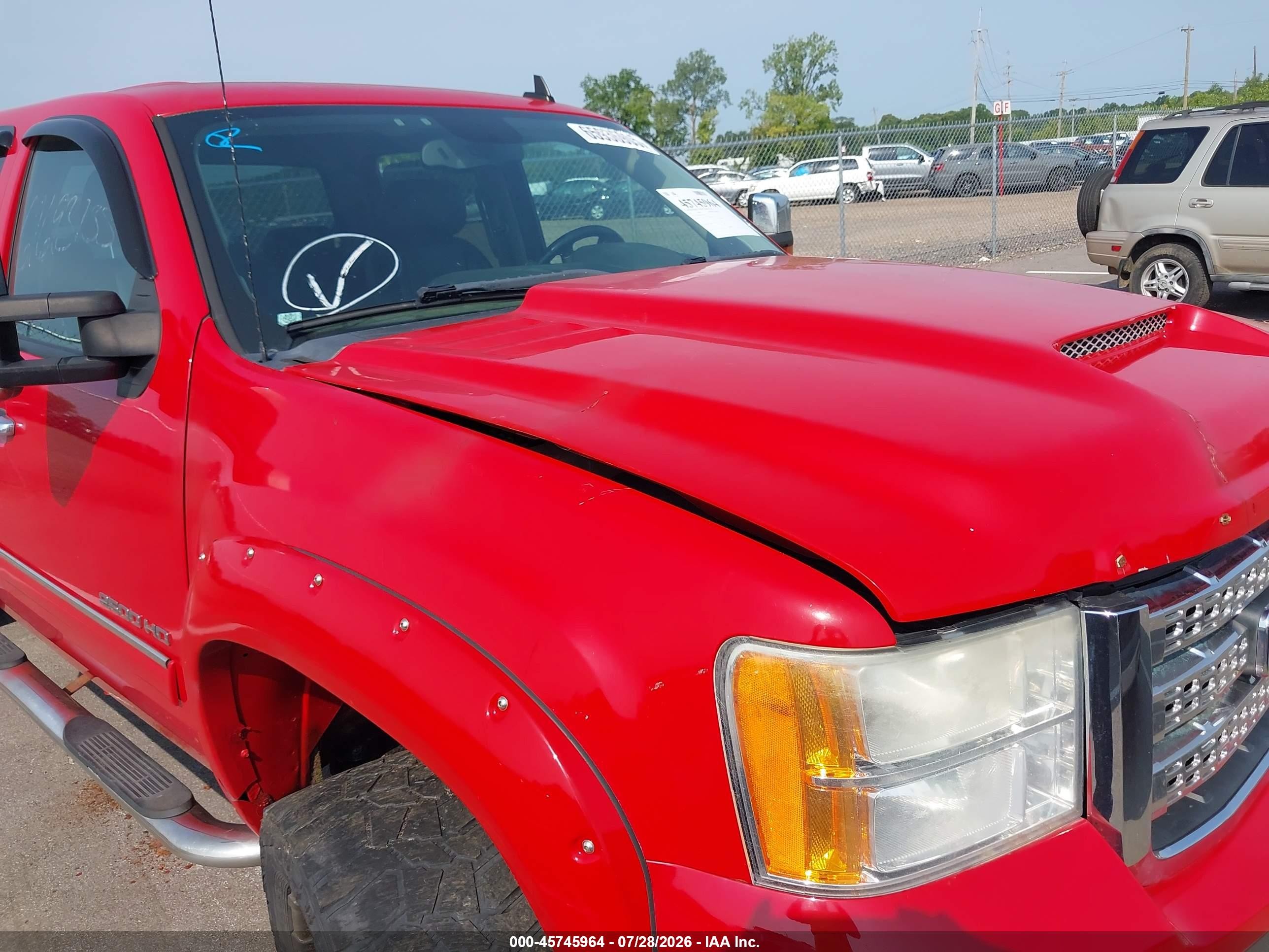 2011 Gmc Sierra 2500hd Sle Red vin: 1GT120C82BF191792