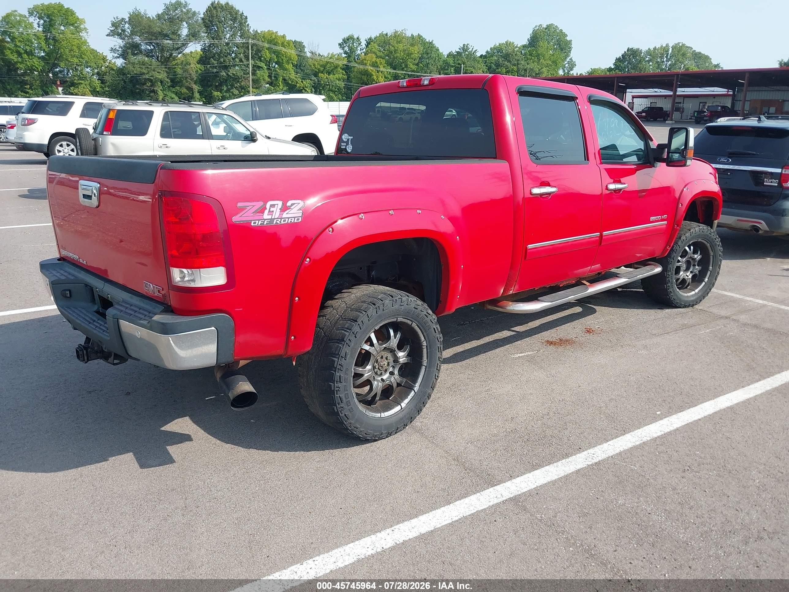 2011 Gmc Sierra 2500hd Sle Red vin: 1GT120C82BF191792