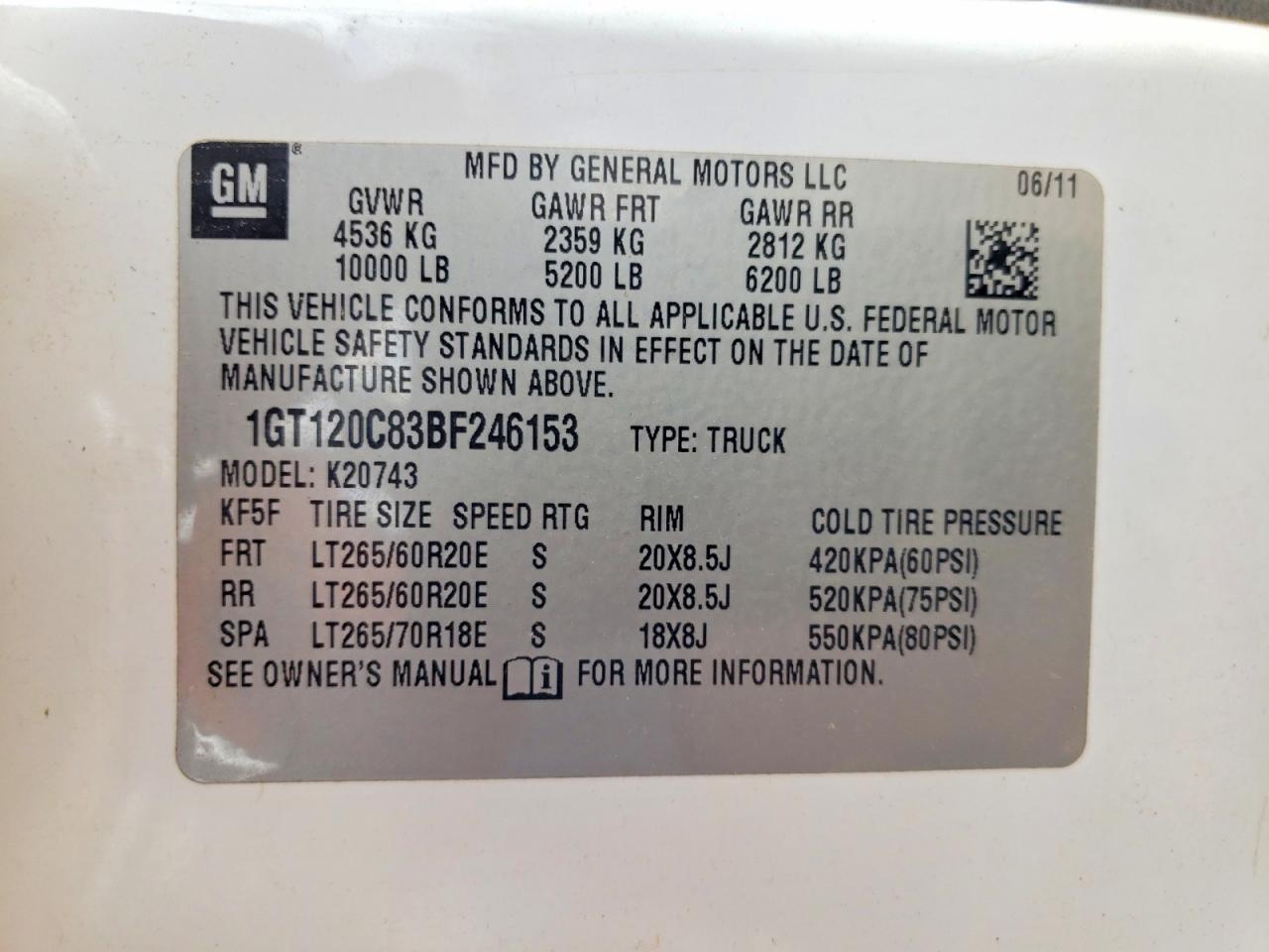 2011 Gmc Sierra K2500 Sle White vin: 1GT120C83BF246153