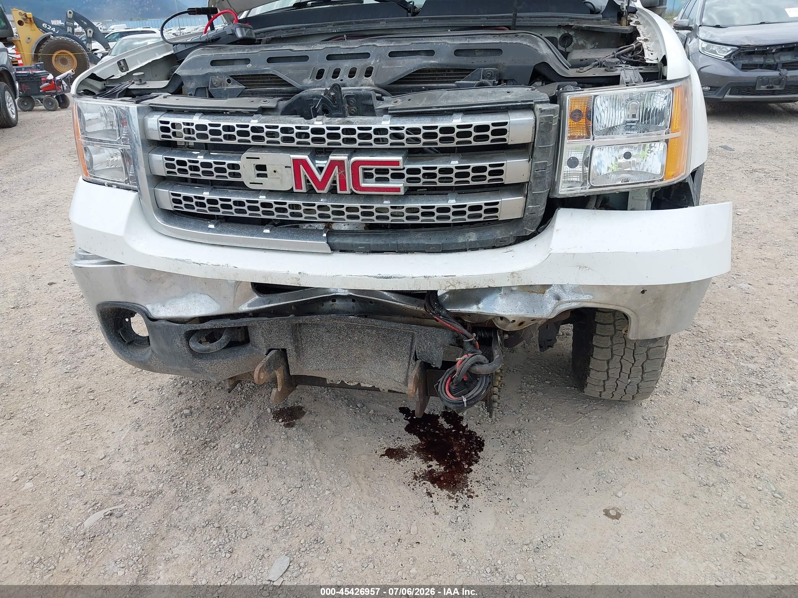 2013 Gmc Sierra 2500hd Sle White vin: 1GT120CG5DF107006