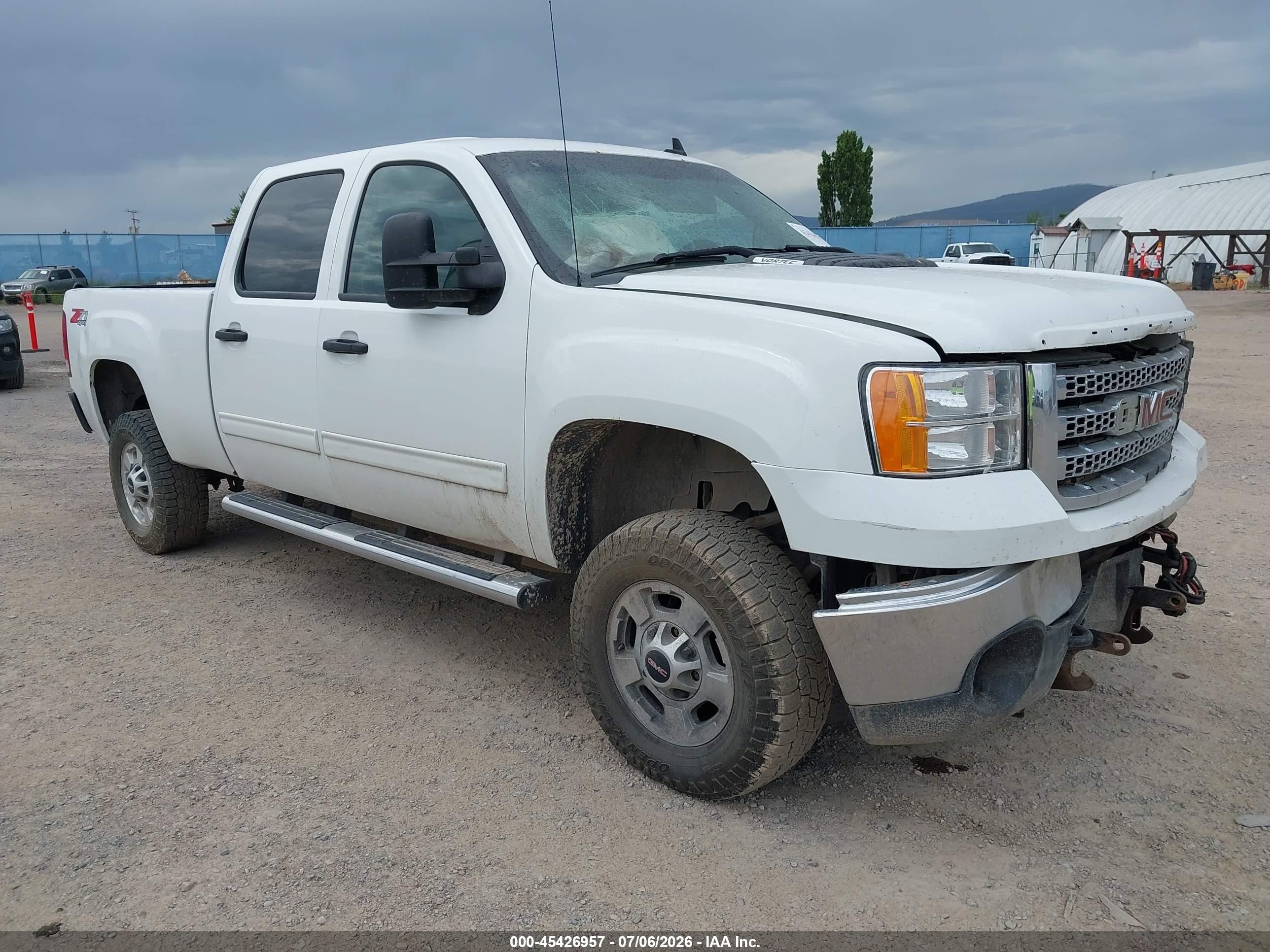 2013 Gmc Sierra 2500hd Sle White vin: 1GT120CG5DF107006