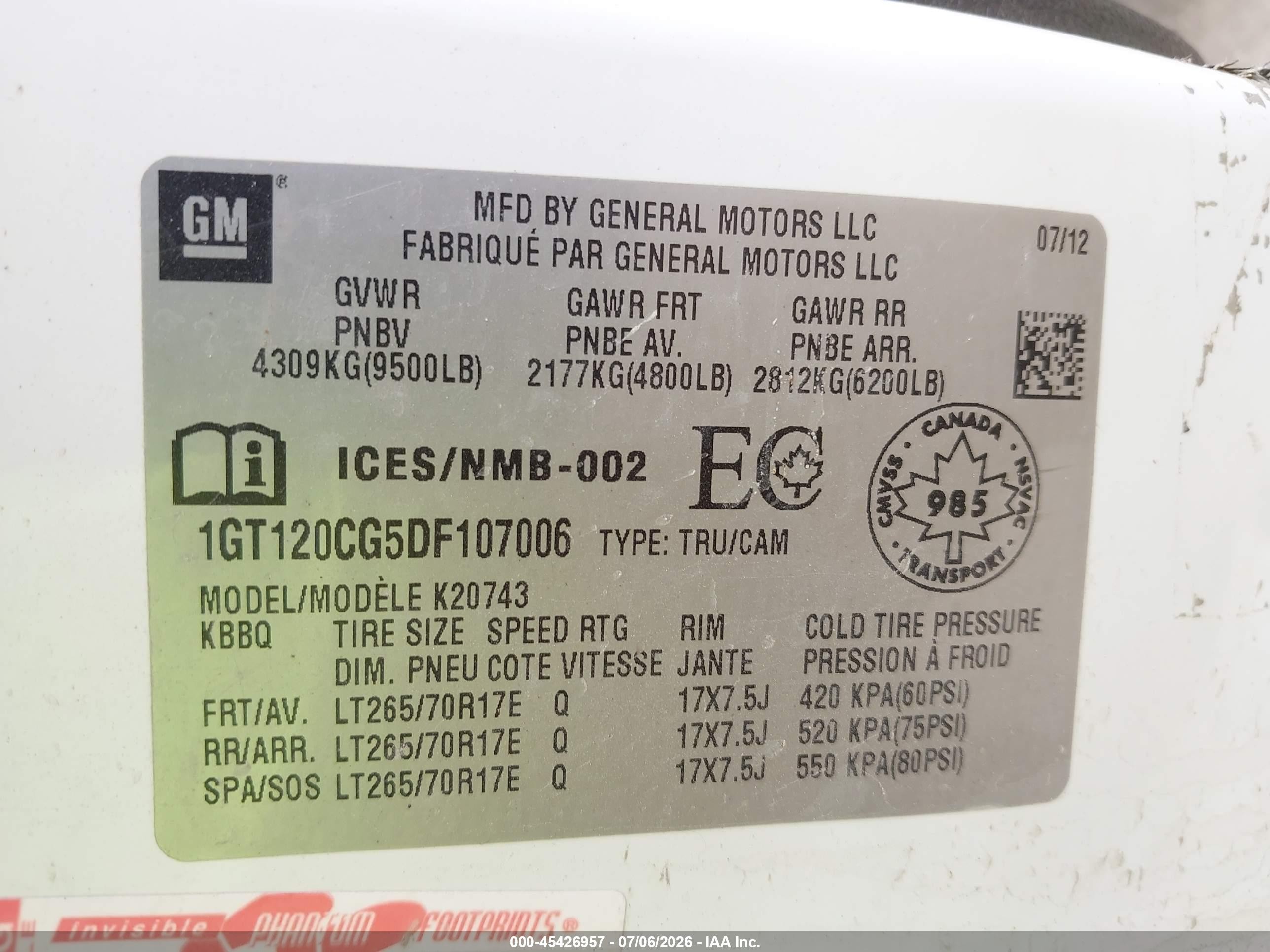 2013 Gmc Sierra 2500hd Sle White vin: 1GT120CG5DF107006
