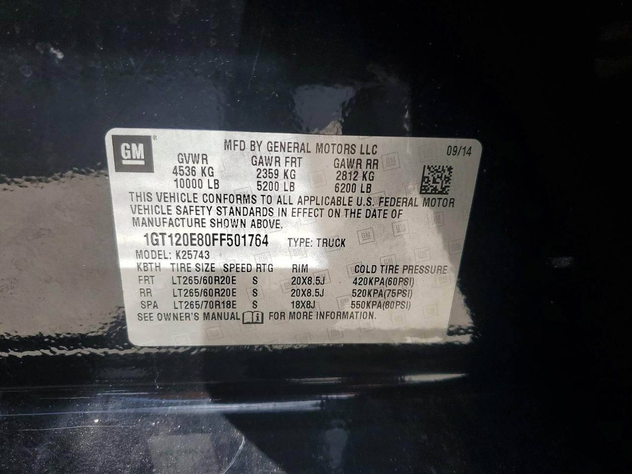 2015 Gmc Sierra K2500 Denali Black vin: 1GT120E80FF501764