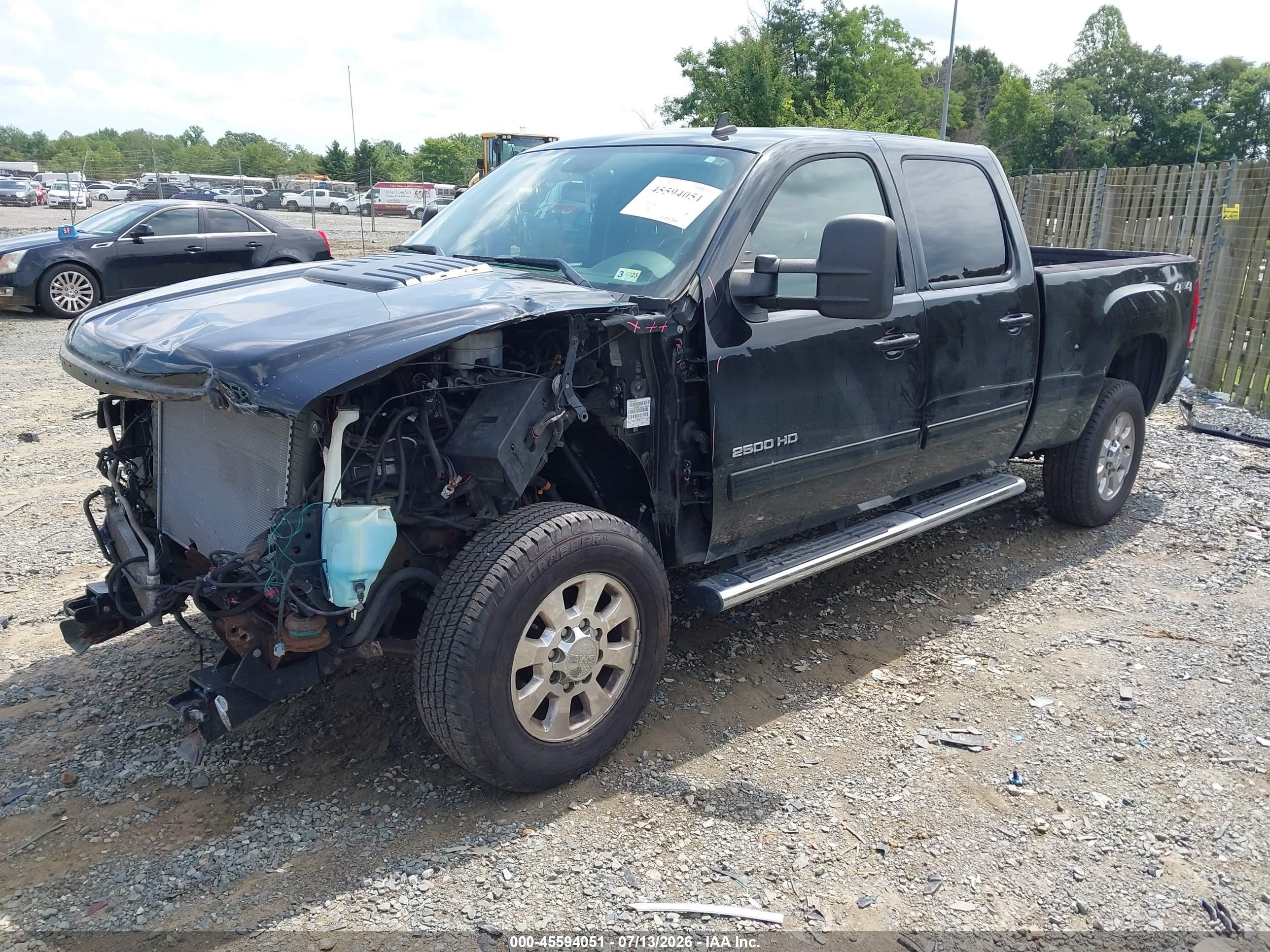 2011 Gmc Sierra 2500hd Slt Черный vin: 1GT121C86BF128877