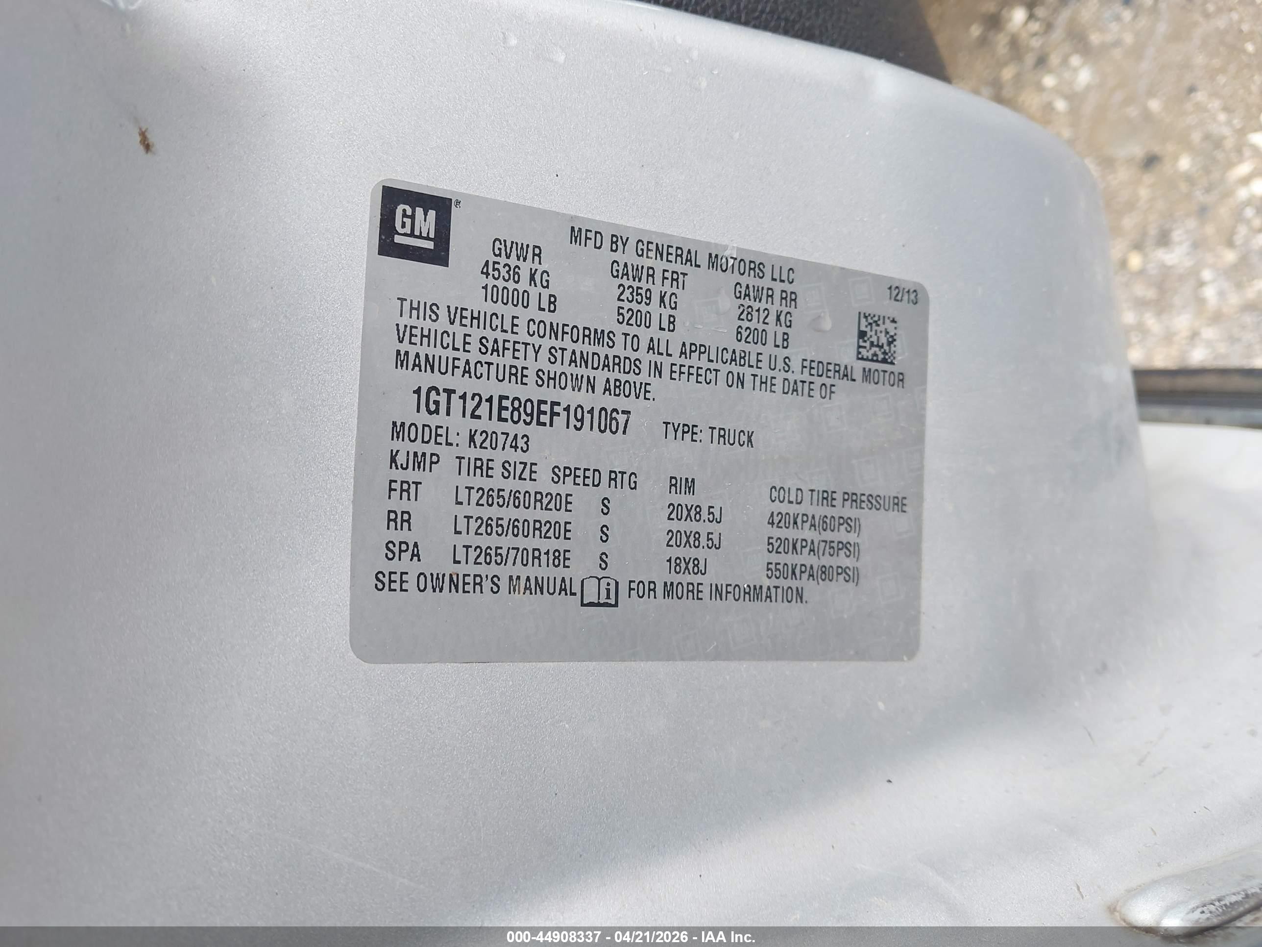 2014 Gmc Sierra 2500hd Slt Silver vin: 1GT121E89EF191067