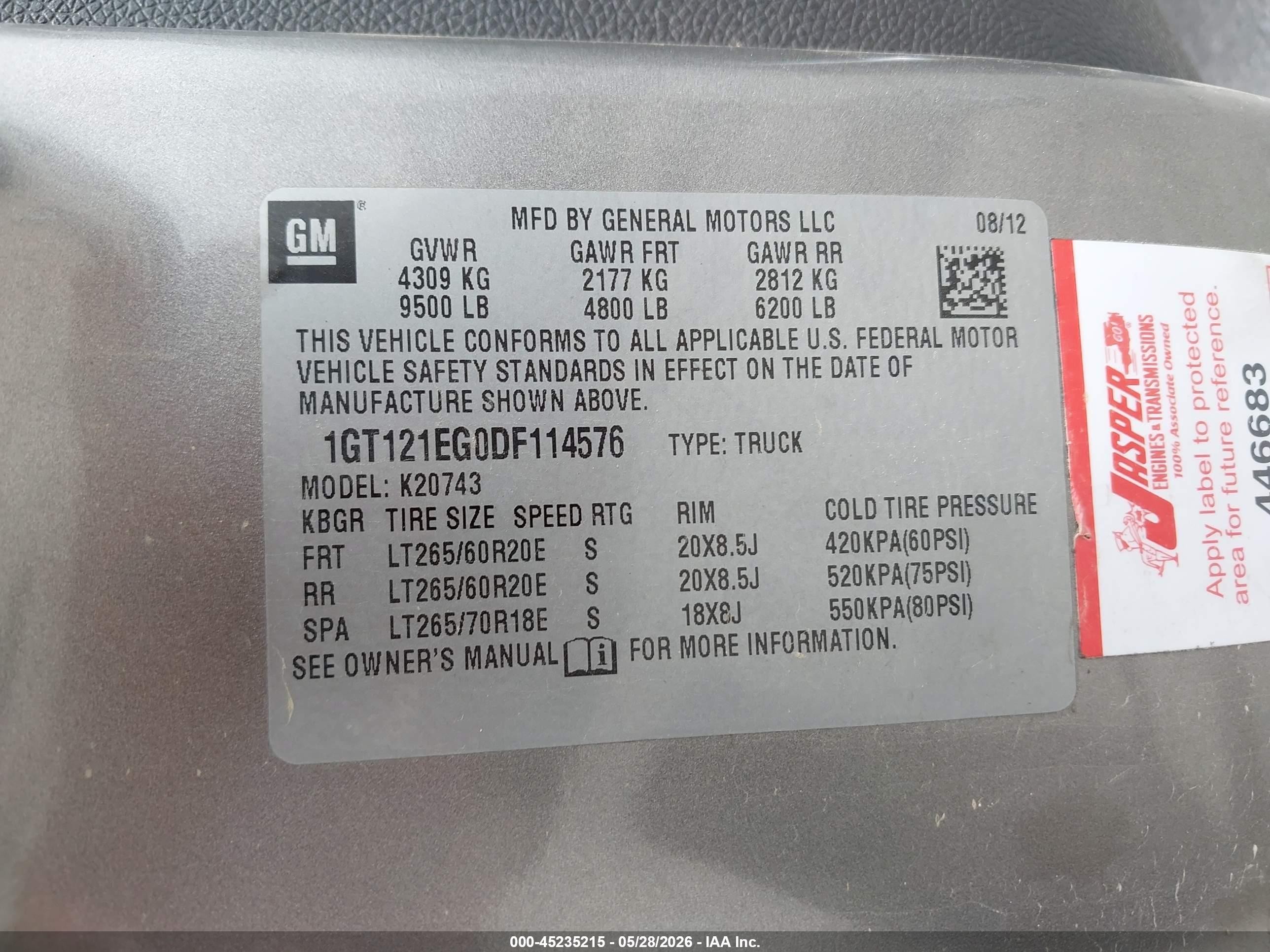2013 Gmc Sierra 2500hd Slt Gray vin: 1GT121EG0DF114576