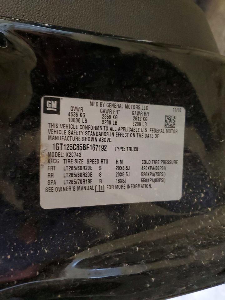 2011 Gmc Sierra K2500 Denali Black vin: 1GT125C85BF167192