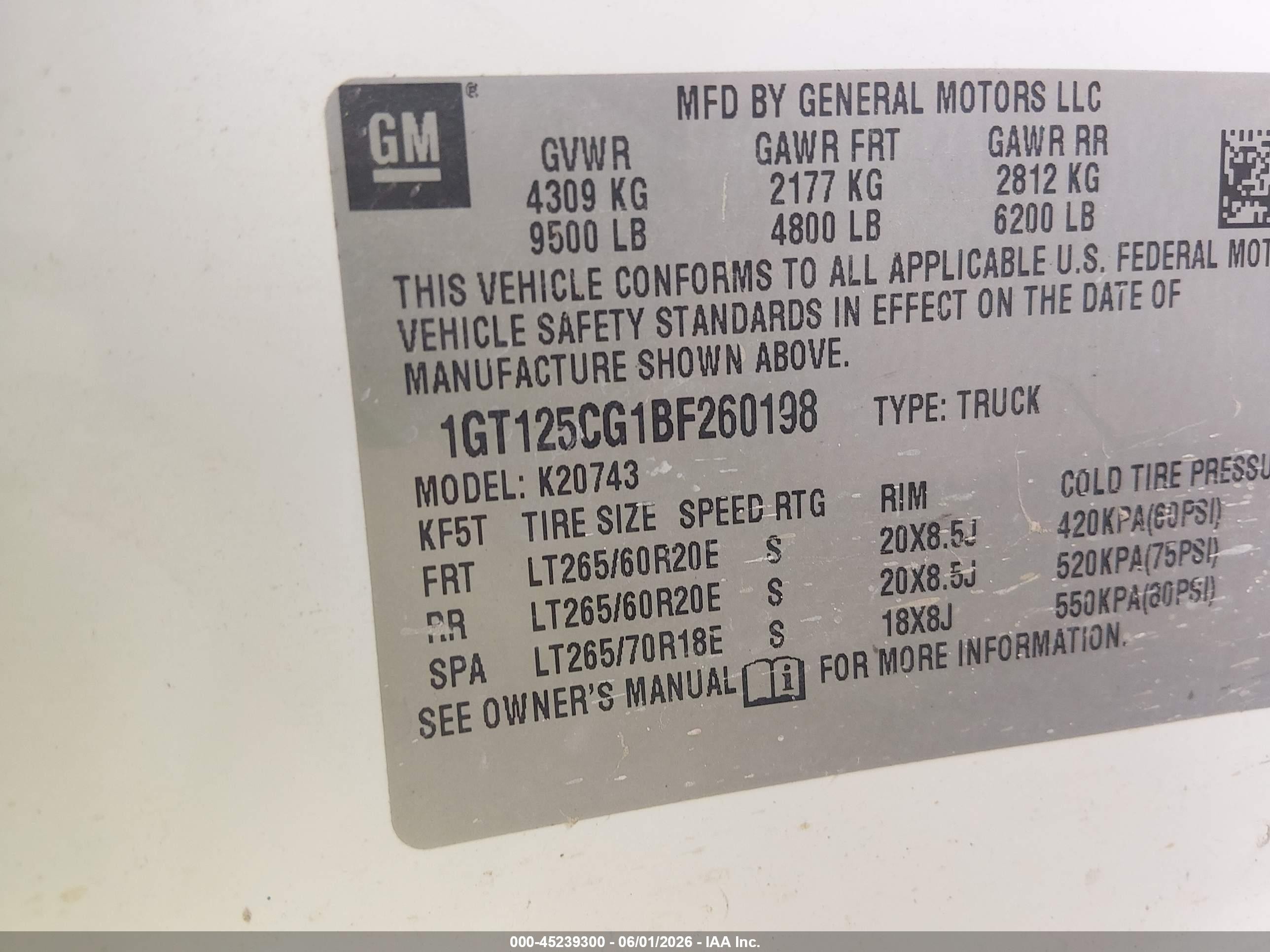 2011 Gmc Sierra 2500hd Denali Белый vin: 1GT125CG1BF260198