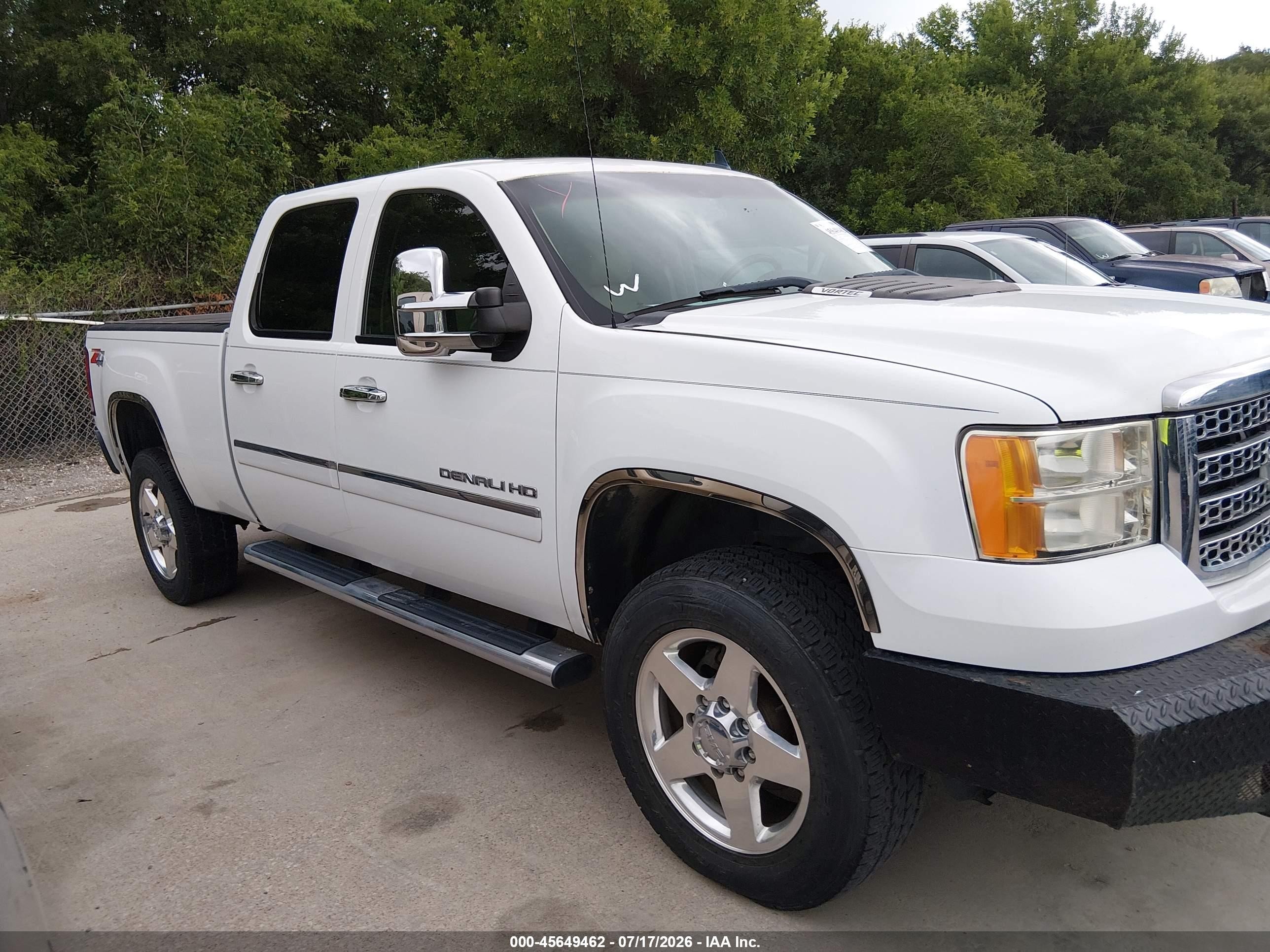 2012 Gmc Sierra 2500hd Denali White vin: 1GT125EG4CF209230