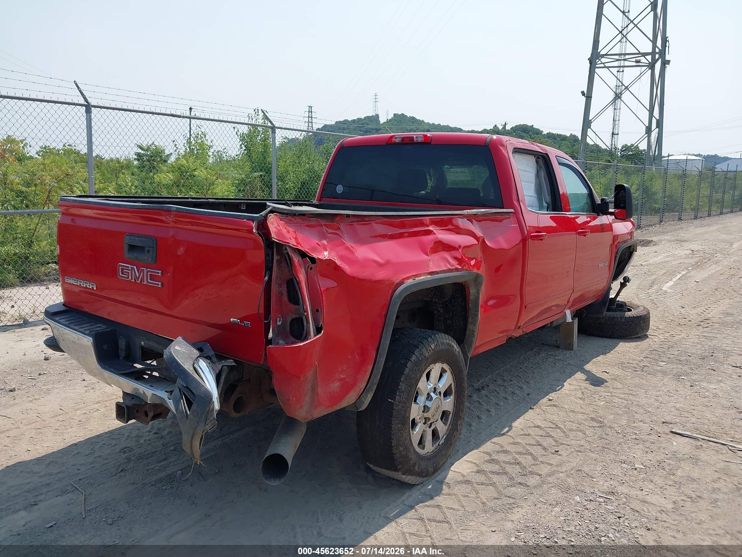 2015 Gmc Sierra 2500hd Sle Red vin: 1GT12YE84FF136181