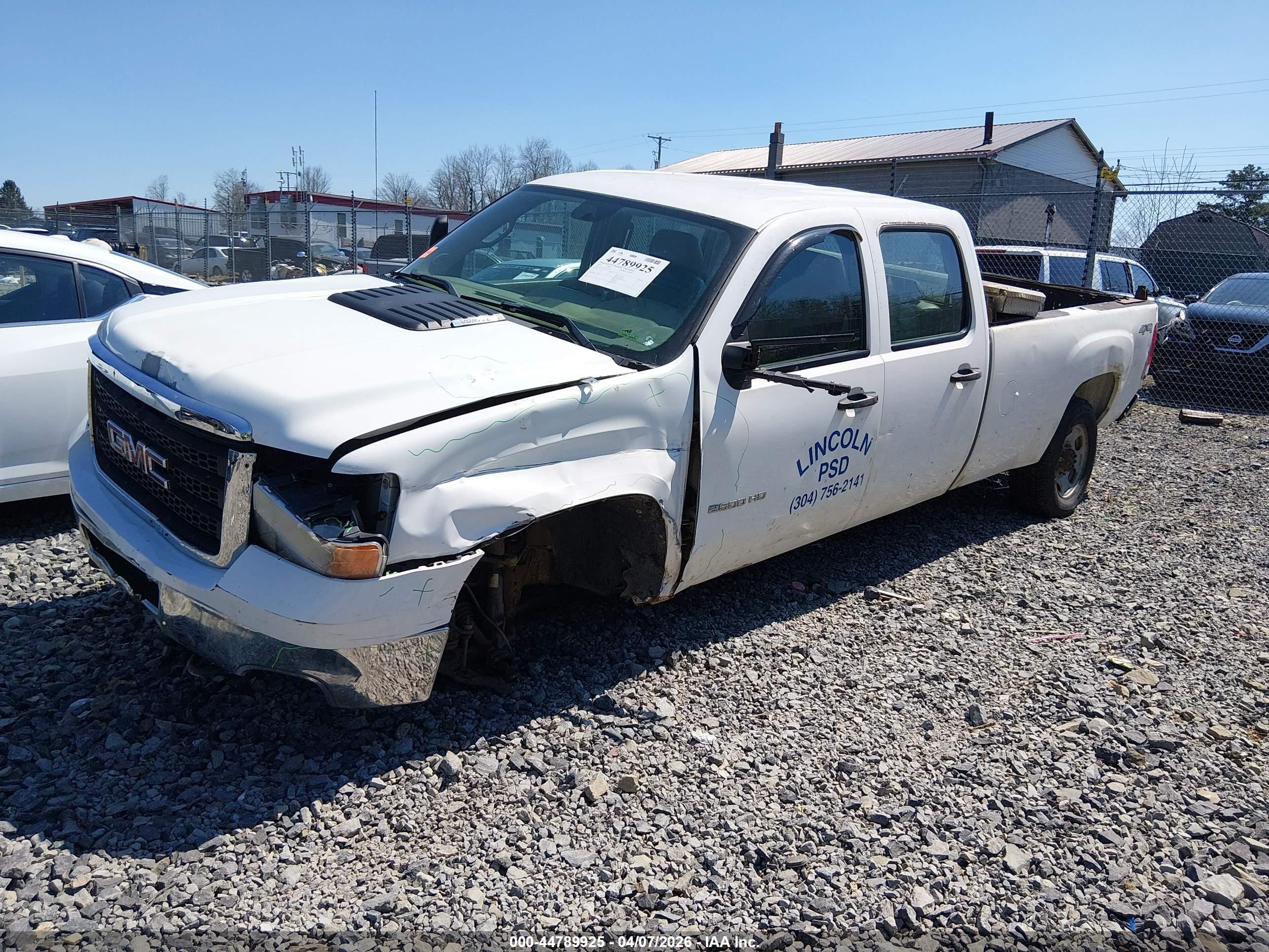 2013 Gmc Sierra 2500hd Work Truck White vin: 1GT12ZCG3DF127937