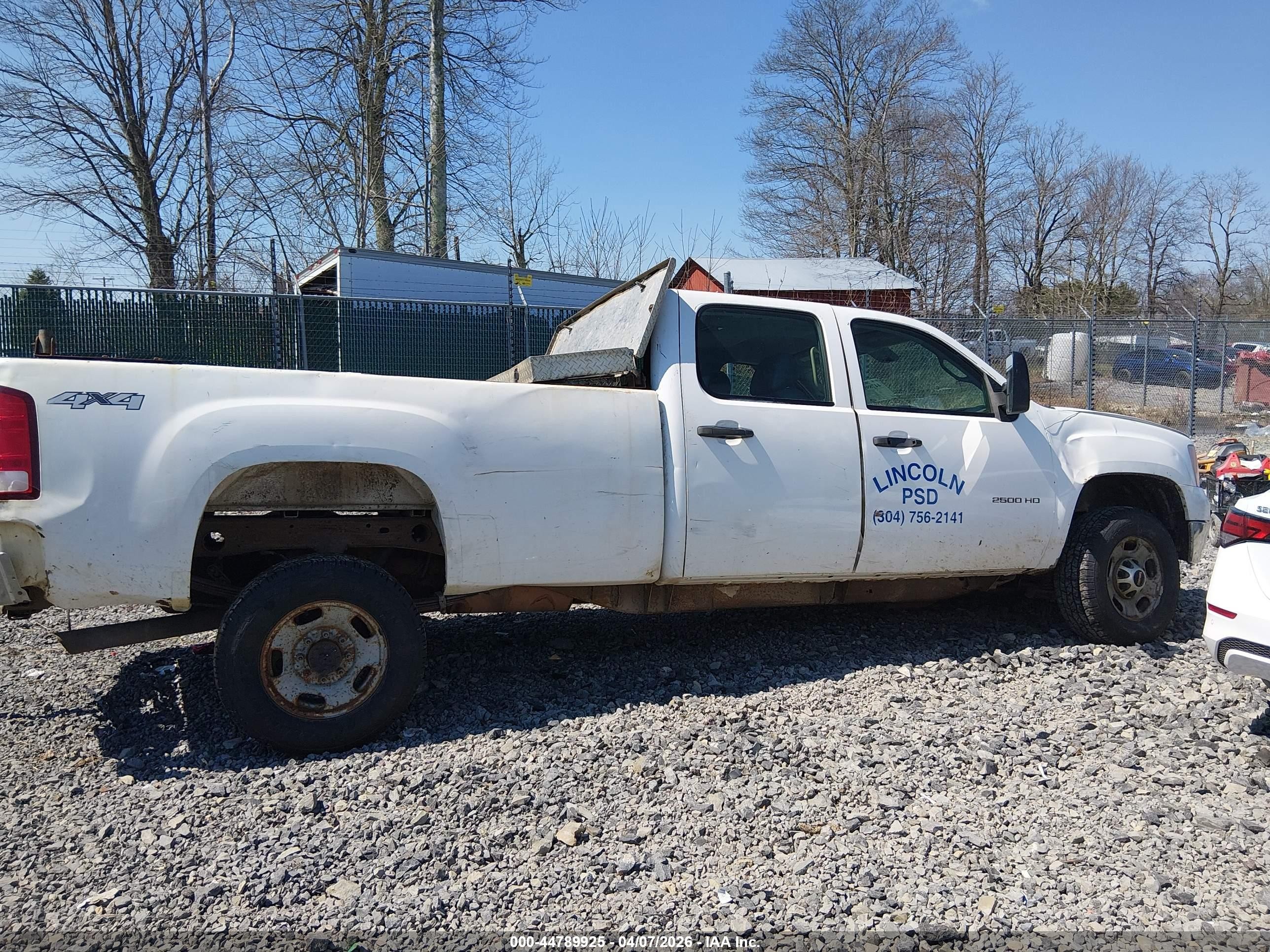2013 Gmc Sierra 2500hd Work Truck White vin: 1GT12ZCG3DF127937