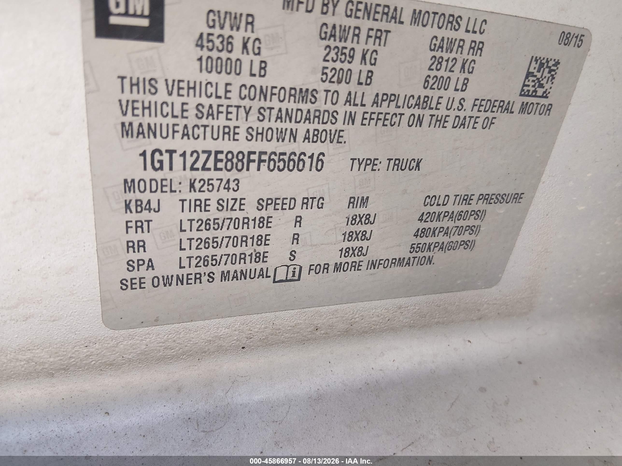 2015 Gmc Sierra 2500hd Available Wifi Slt Gray vin: 1GT12ZE88FF656616