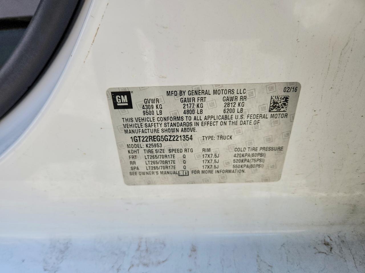 2016 Gmc Sierra K2500 Heavy Duty White vin: 1GT22REG5GZ221354