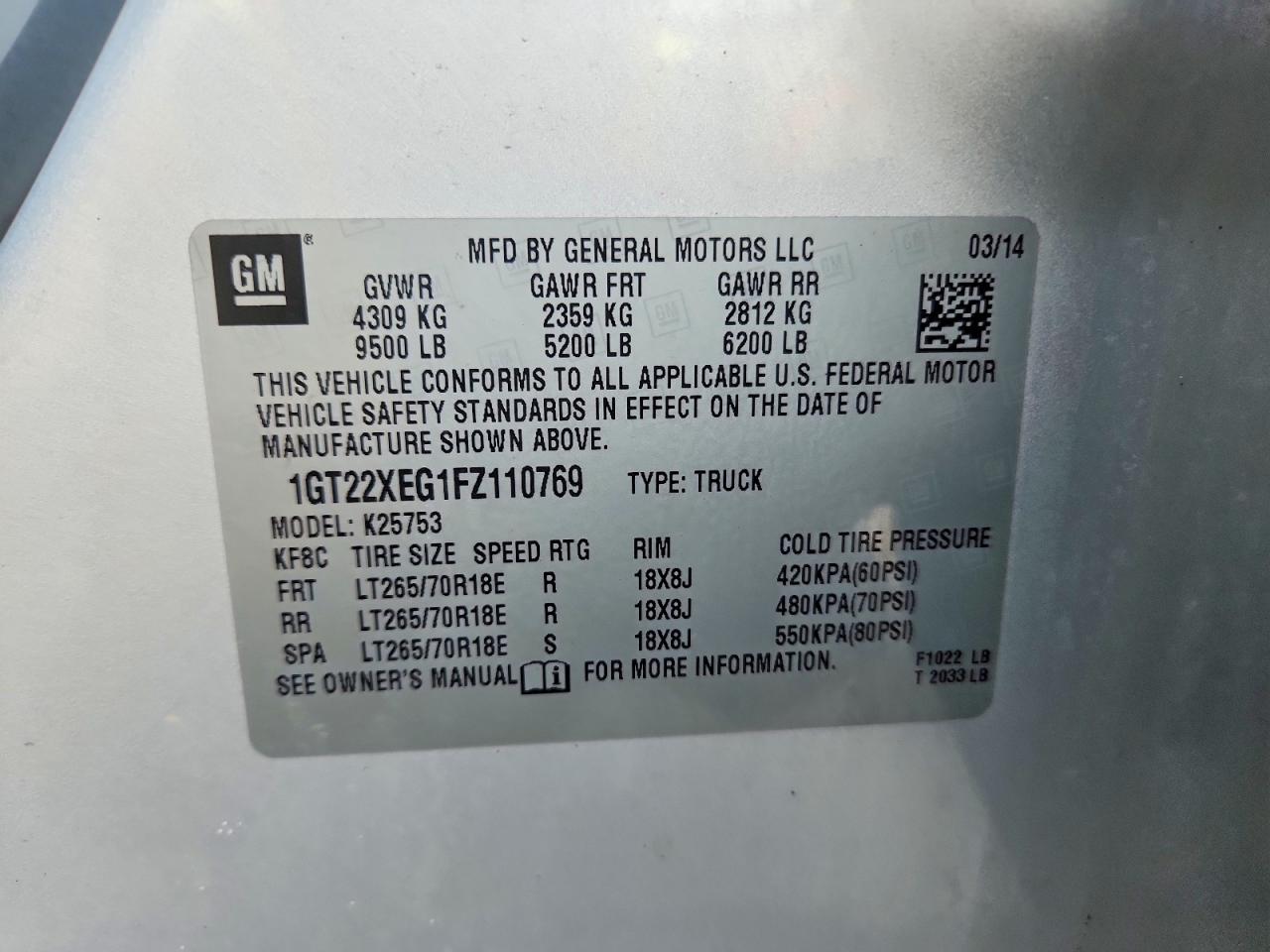 2015 Gmc Sierra K2500 Heavy Duty Silver vin: 1GT22XEG1FZ110769