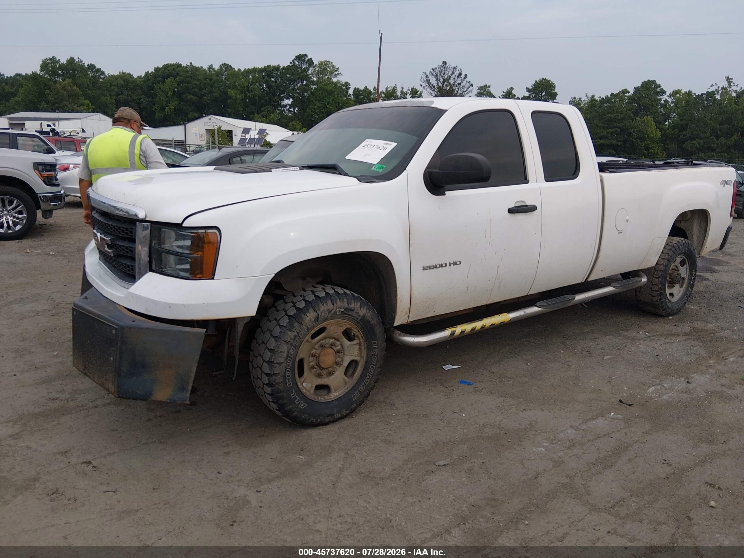 2012 Gmc Sierra 2500hd Work Truck White vin: 1GT22ZE82CZ293888