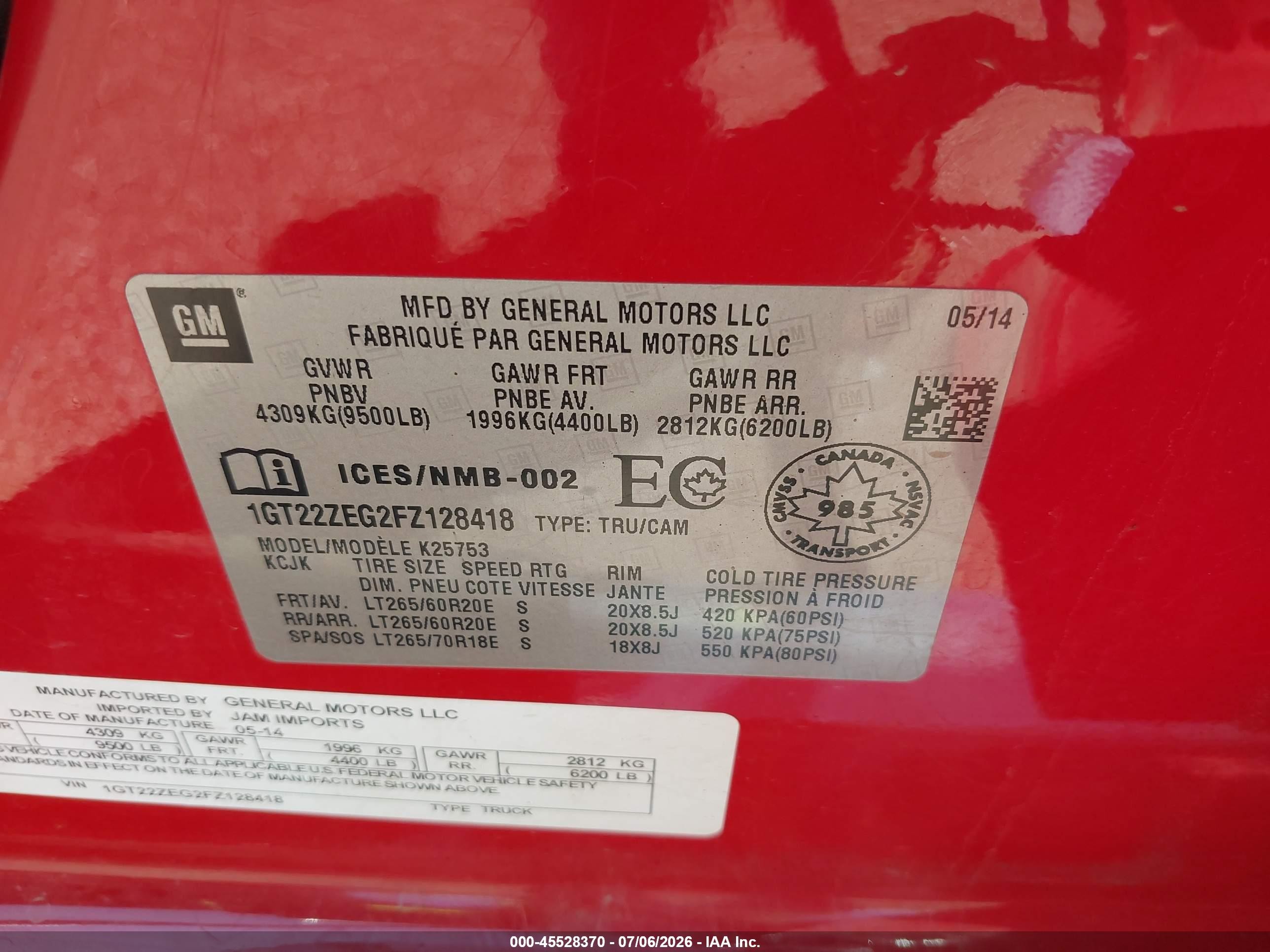 2015 Gmc Sierra 2500hd Slt Red vin: 1GT22ZEG2FZ128418